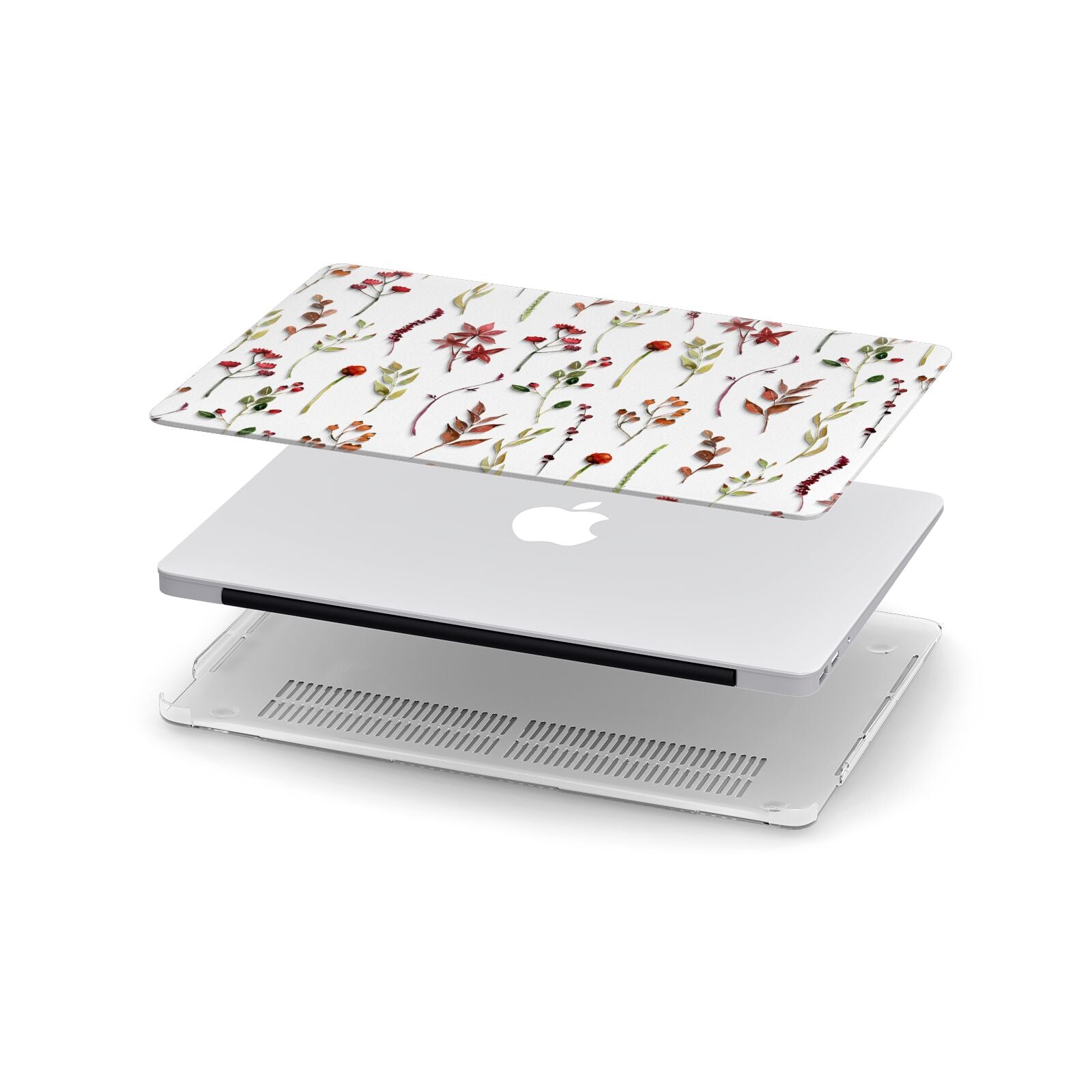 Watercolour Flowers and Foliage Apple MacBook Case in Detail