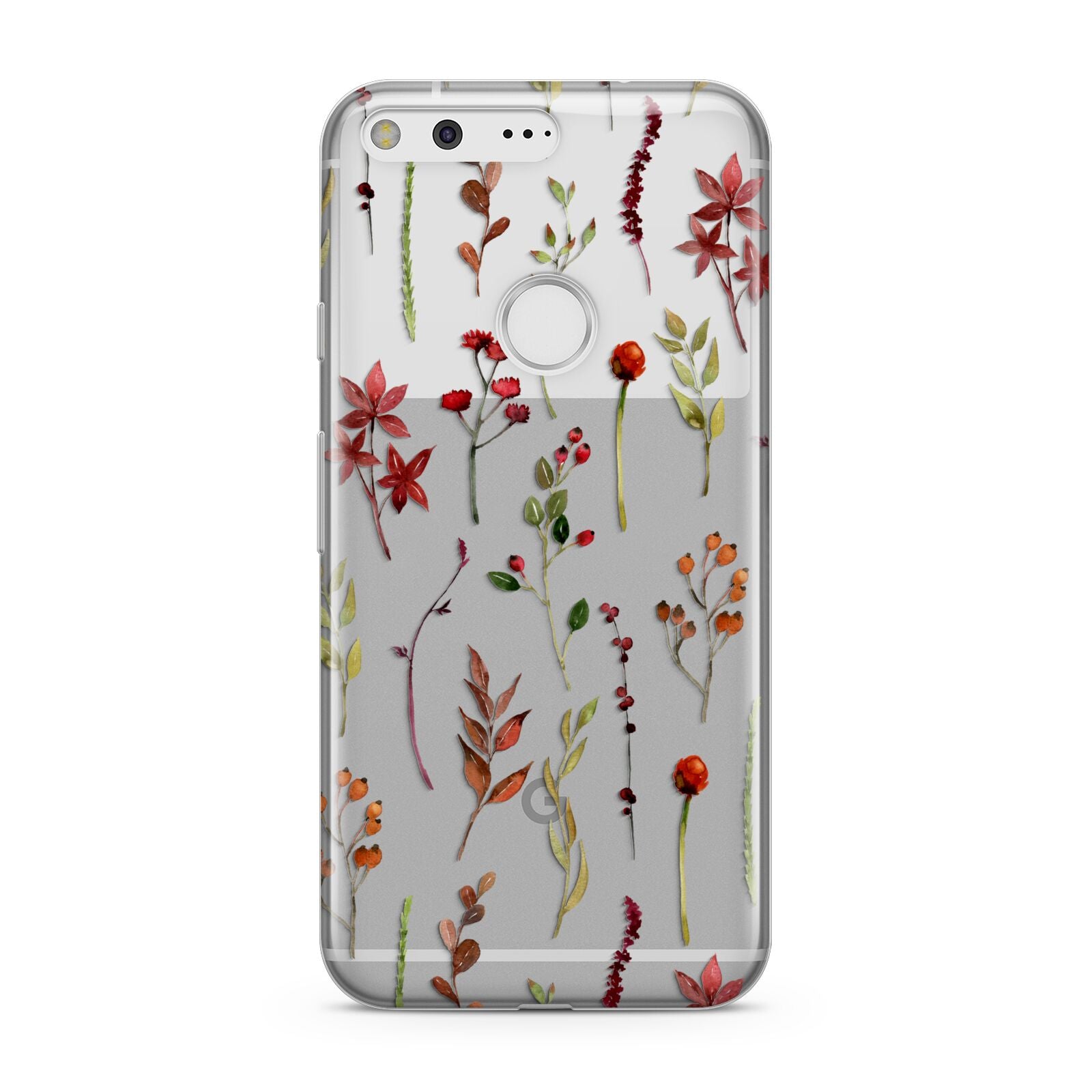 Clear Watercolour Flowers and Foliage Google Pixel Case