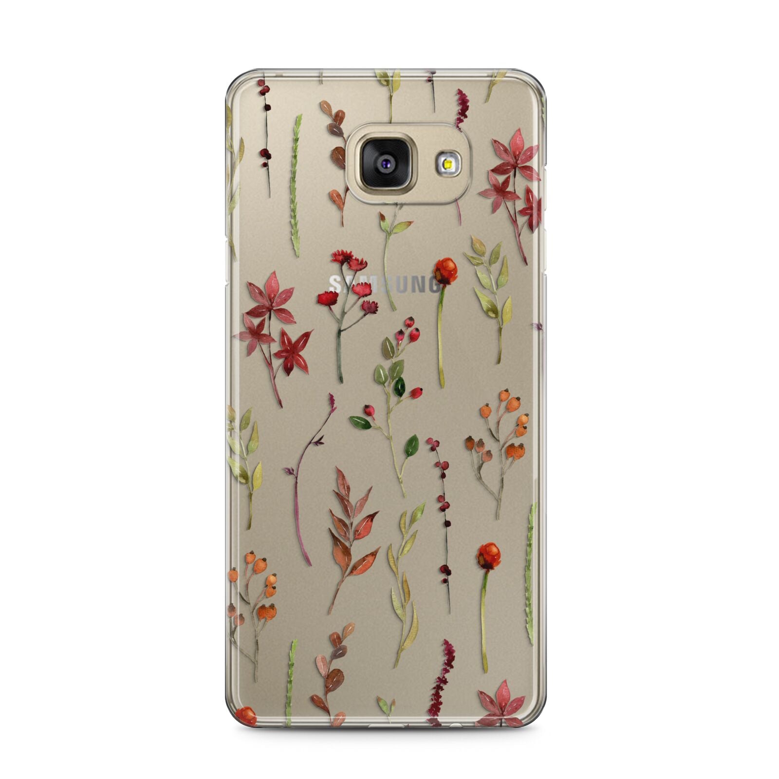 Watercolour Flowers and Foliage Samsung Galaxy A5 2016 Case on gold phone