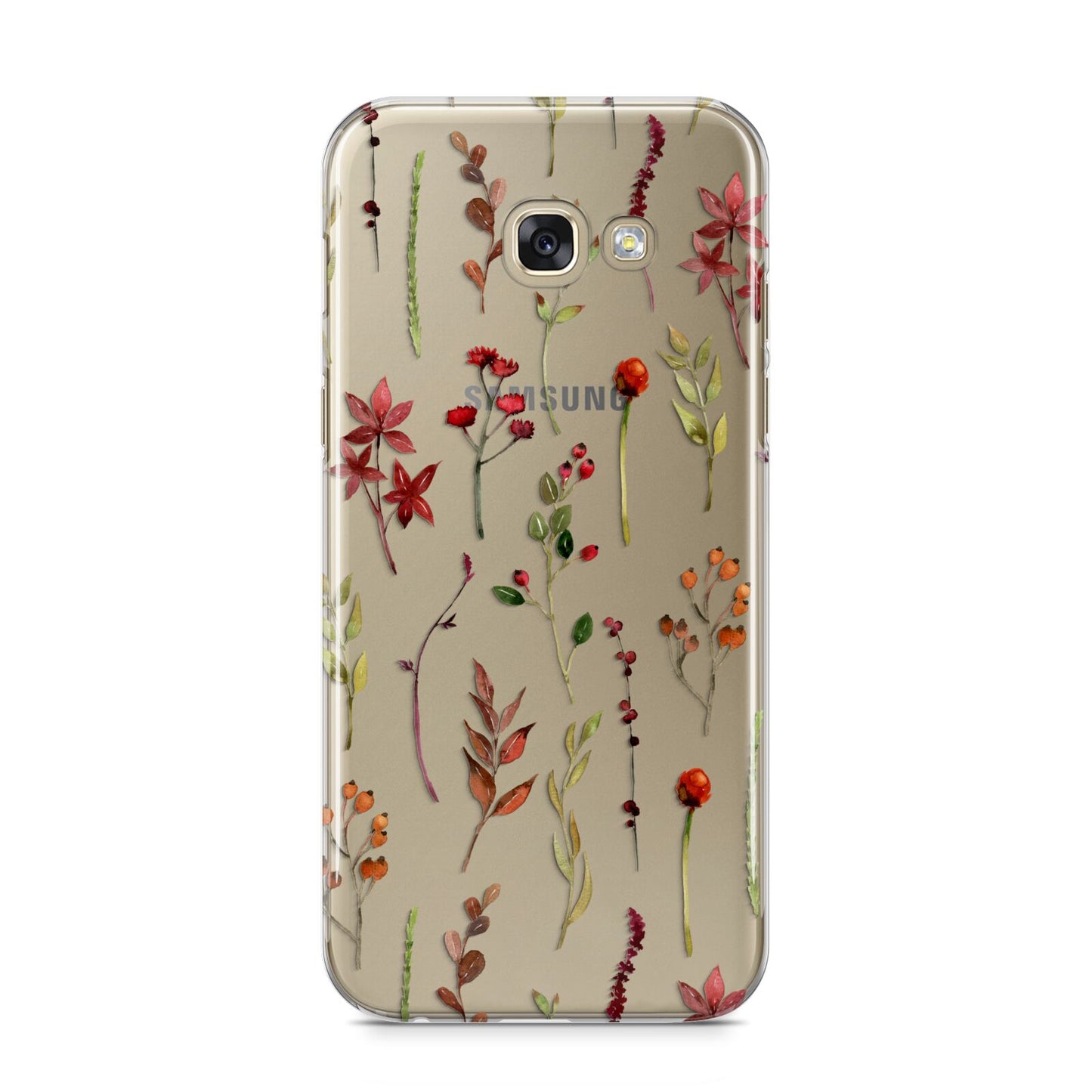 Watercolour Flowers and Foliage Samsung Galaxy A5 2017 Case on gold phone