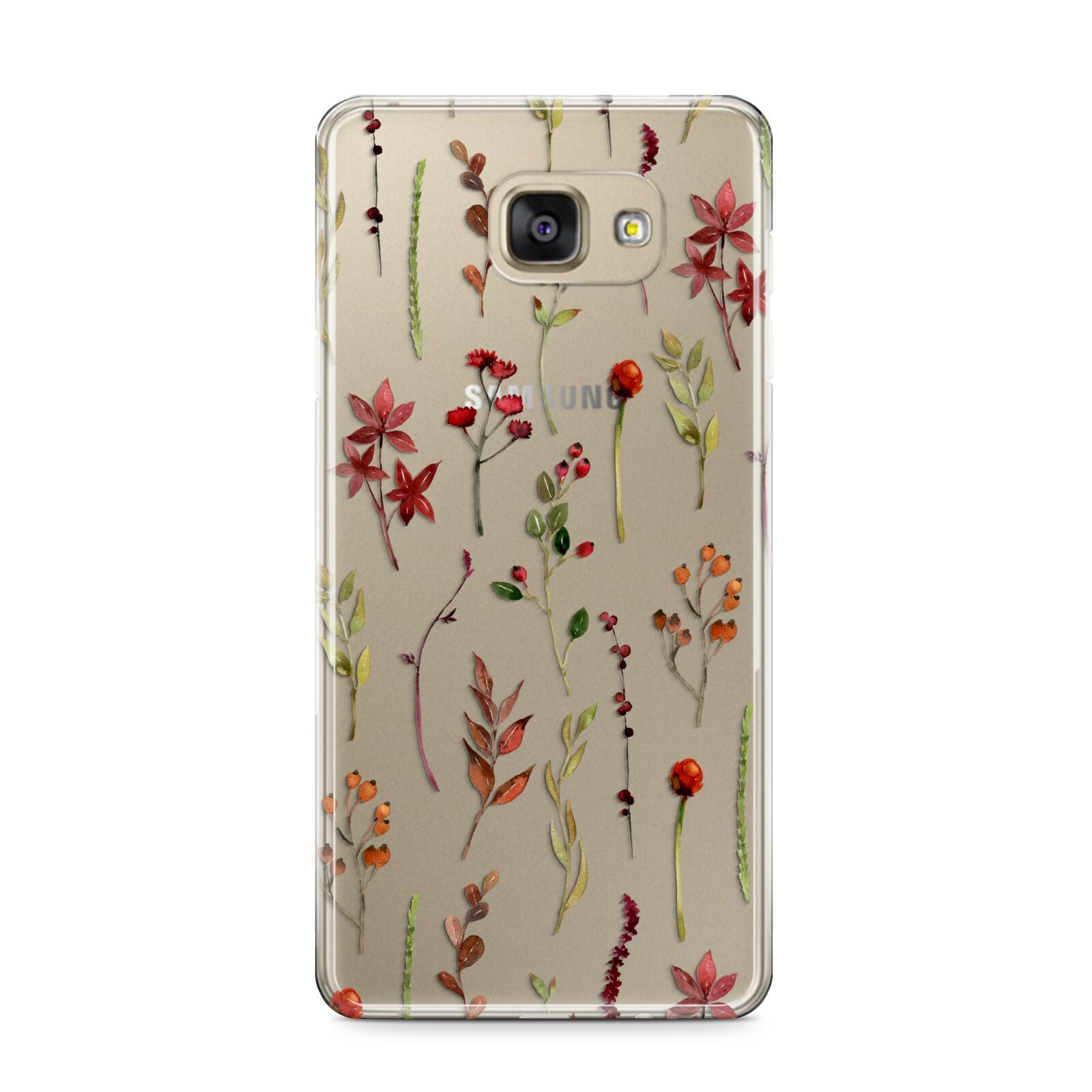 Watercolour Flowers and Foliage Samsung Galaxy A9 2016 Case on gold phone