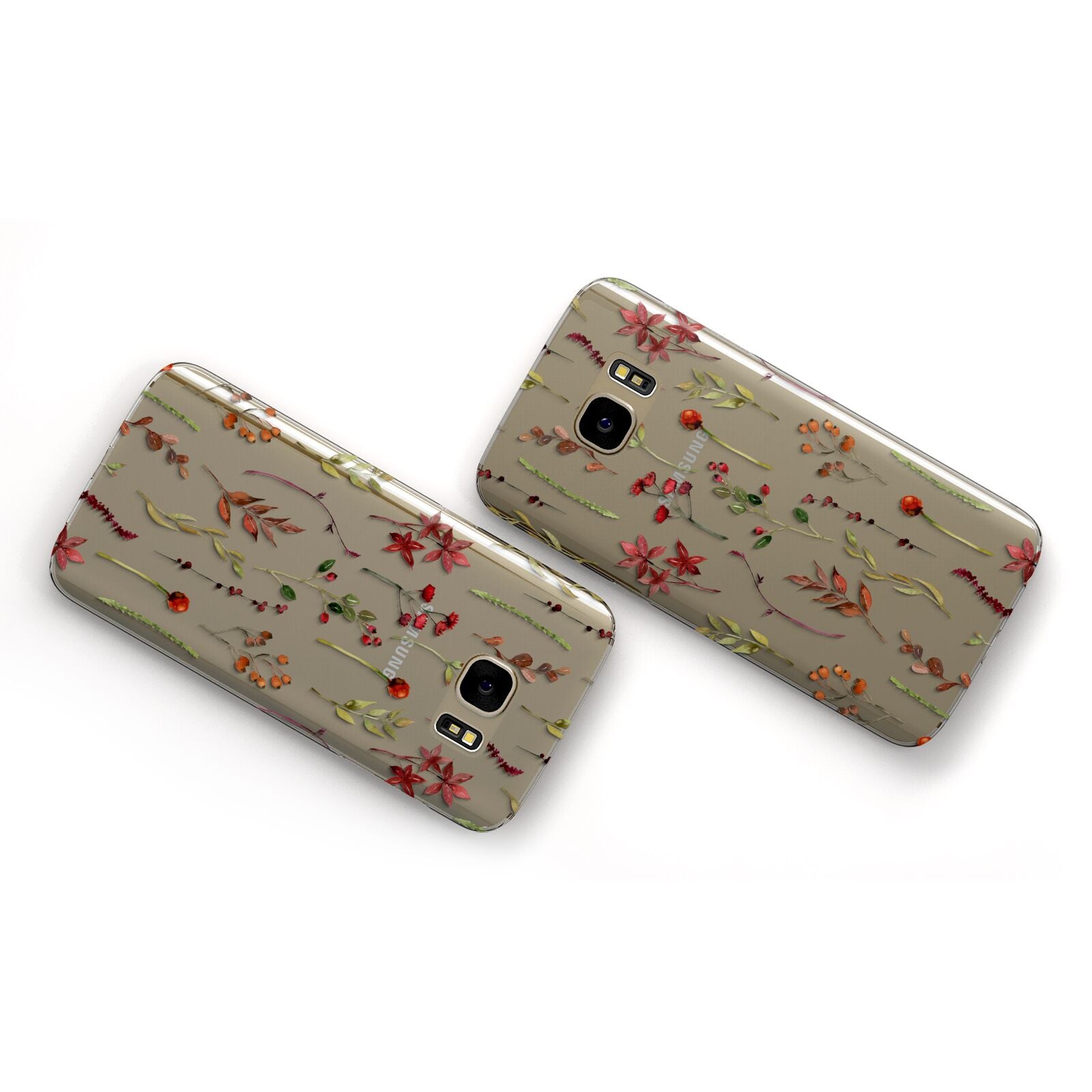 Watercolour Flowers and Foliage Samsung Galaxy Case Flat Overview