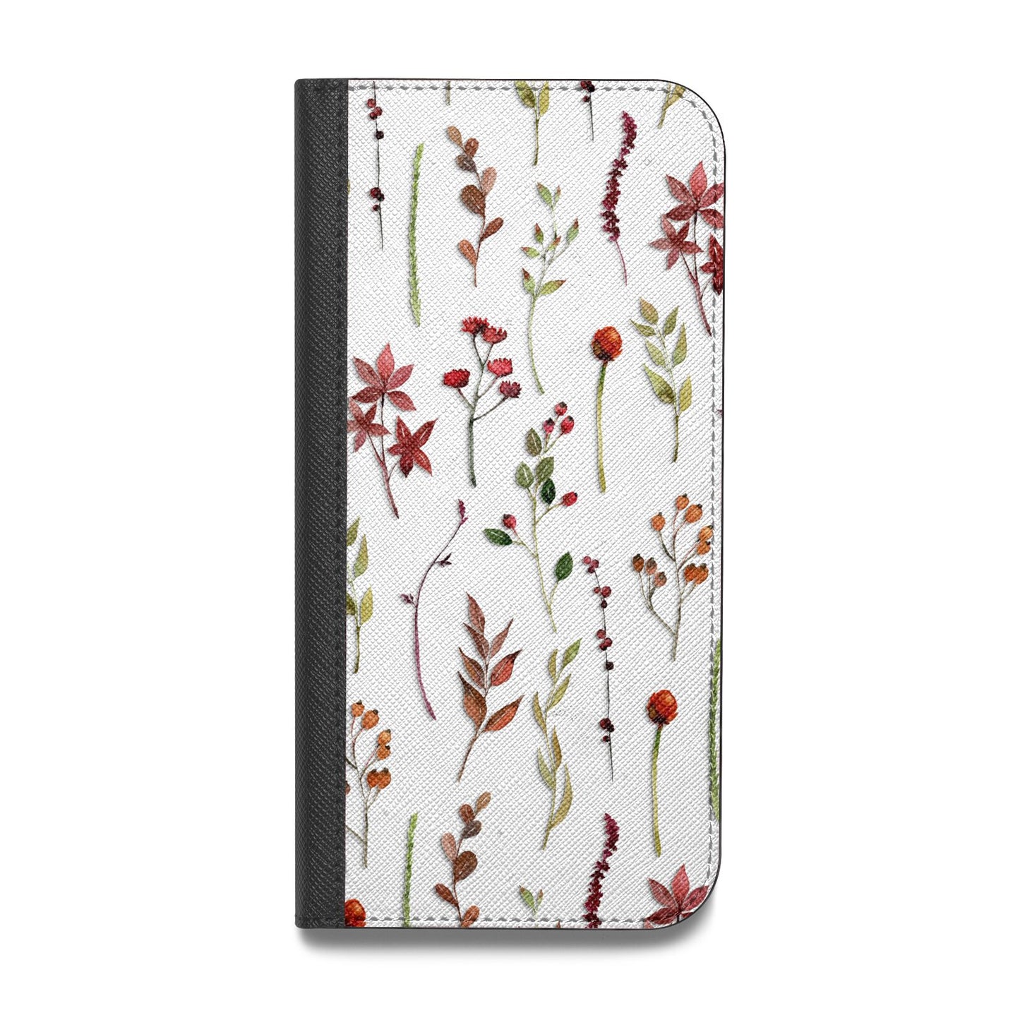 Watercolour Flowers and Foliage Vegan Leather Flip Samsung Case