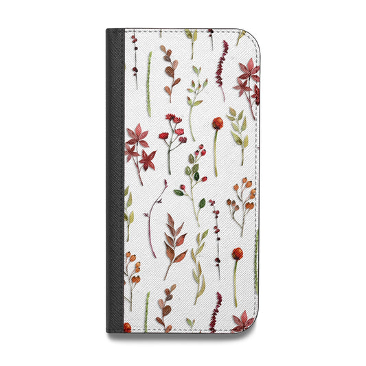 Watercolour Flowers and Foliage Vegan Leather Flip iPhone Case