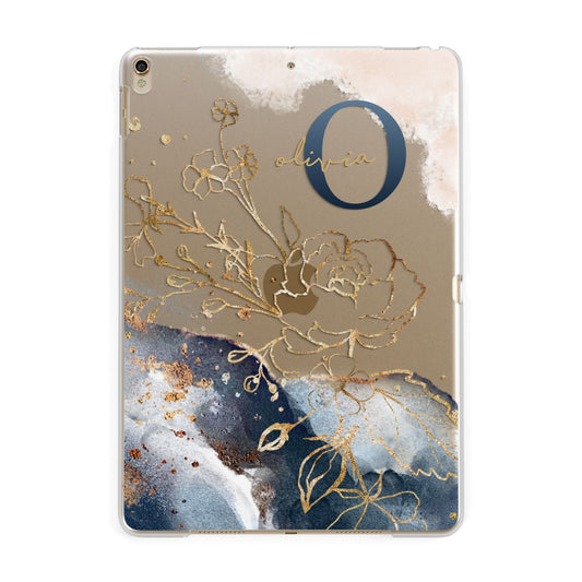 Watercolour Monogram Apple iPad Gold Case