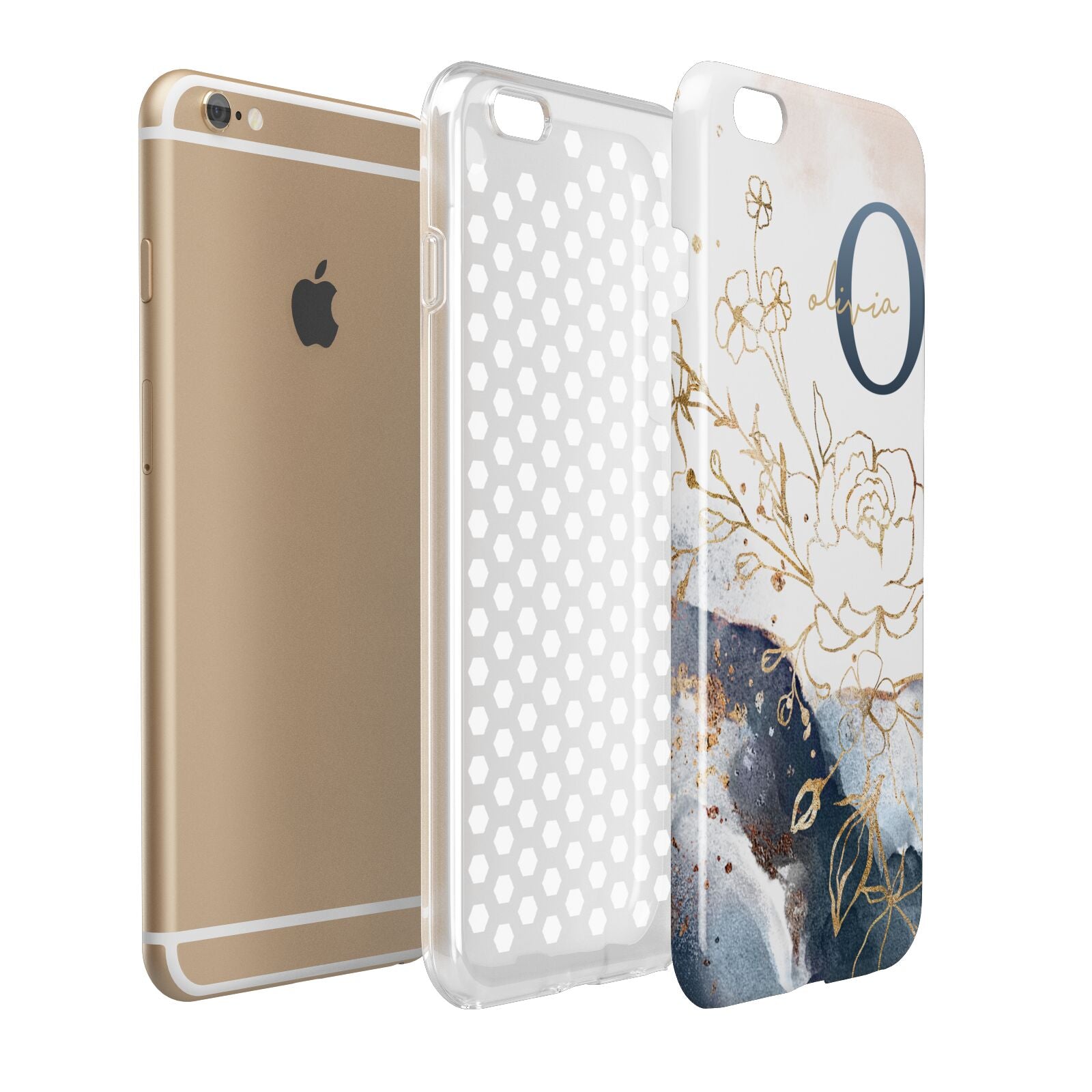 Watercolour Monogram Apple iPhone 6 Plus 3D Tough Case Expand Detail Image