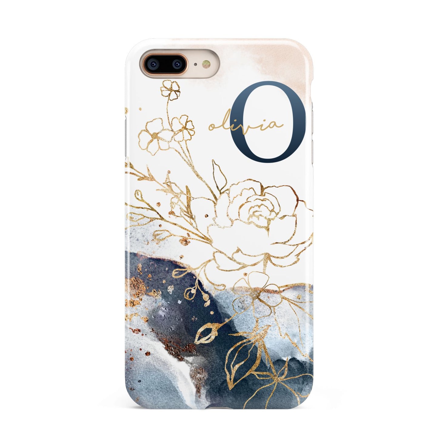 Watercolour Monogram Apple iPhone 7 8 Plus 3D Tough Case