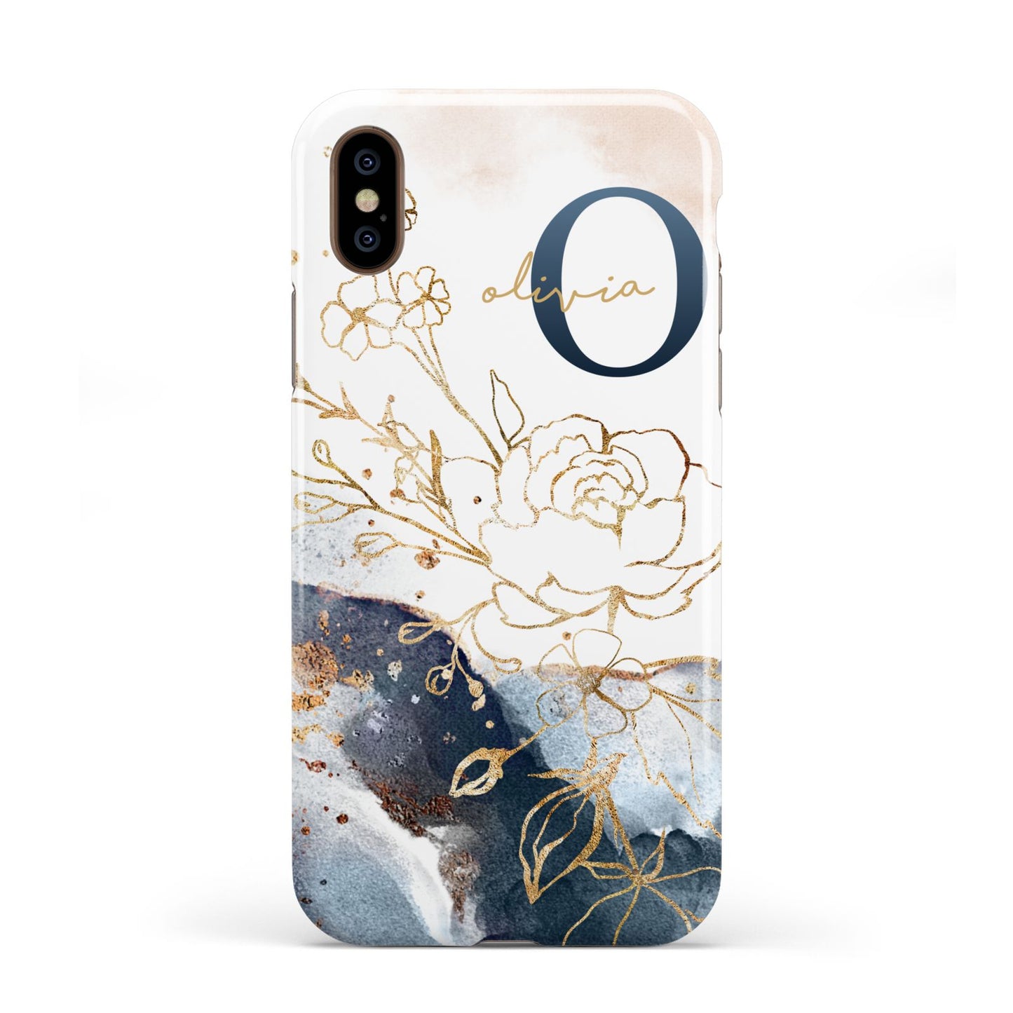 Watercolour Monogram Apple iPhone XS 3D Tough