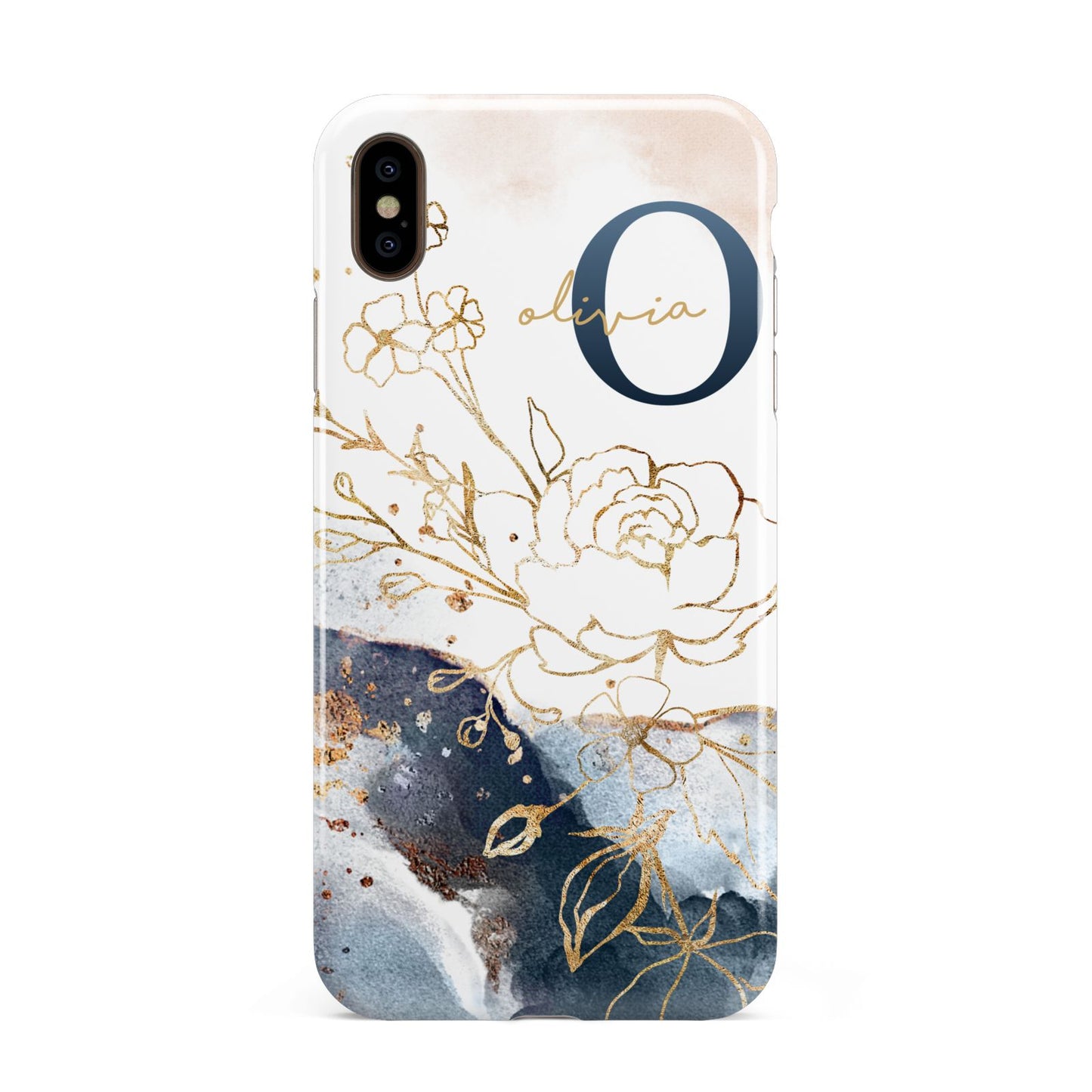 Watercolour Monogram Apple iPhone Xs Max 3D Tough Case