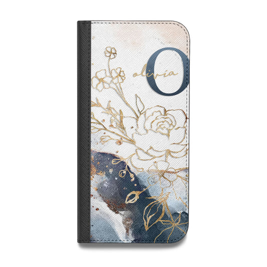 Watercolour Monogram Vegan Leather Flip iPhone Case