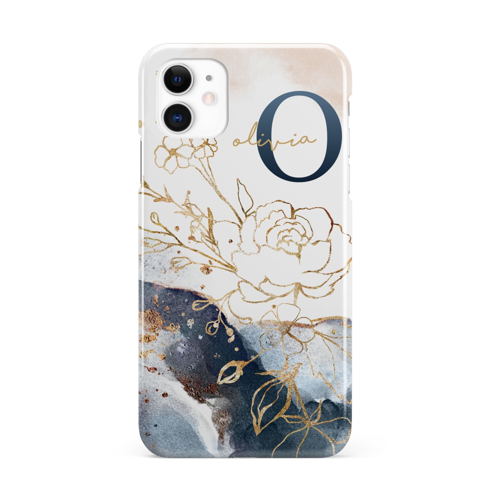 Watercolour Monogram iPhone 11 3D Snap Case