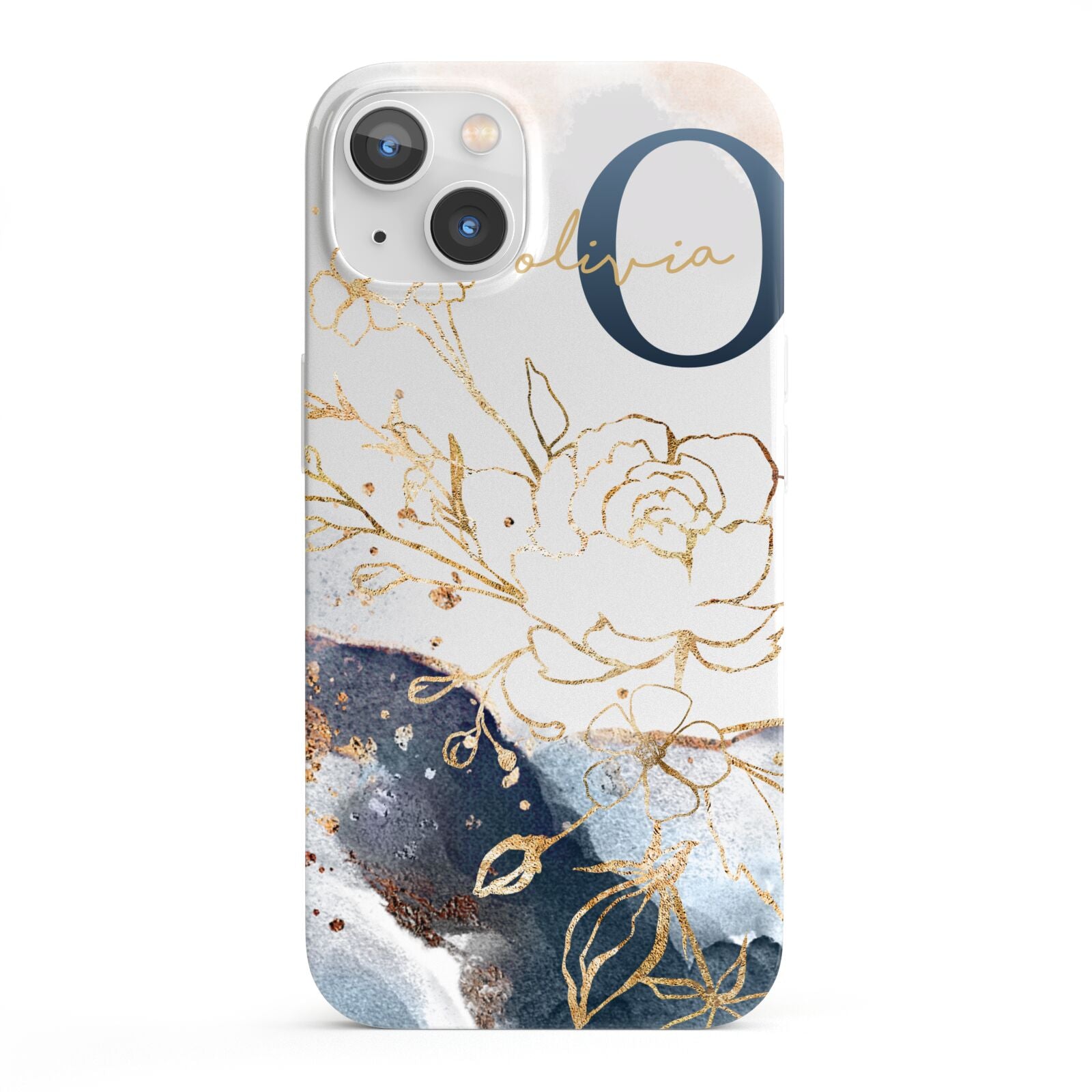 Watercolour Monogram iPhone 13 Full Wrap 3D Snap Case