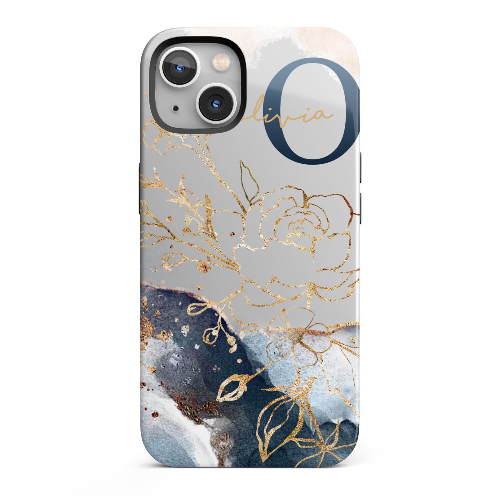 Watercolour Monogram iPhone 13 Full Wrap 3D Tough Case