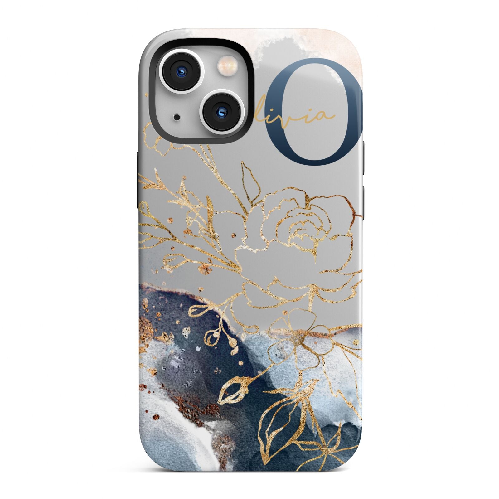 Watercolour Monogram iPhone 13 Mini Full Wrap 3D Tough Case