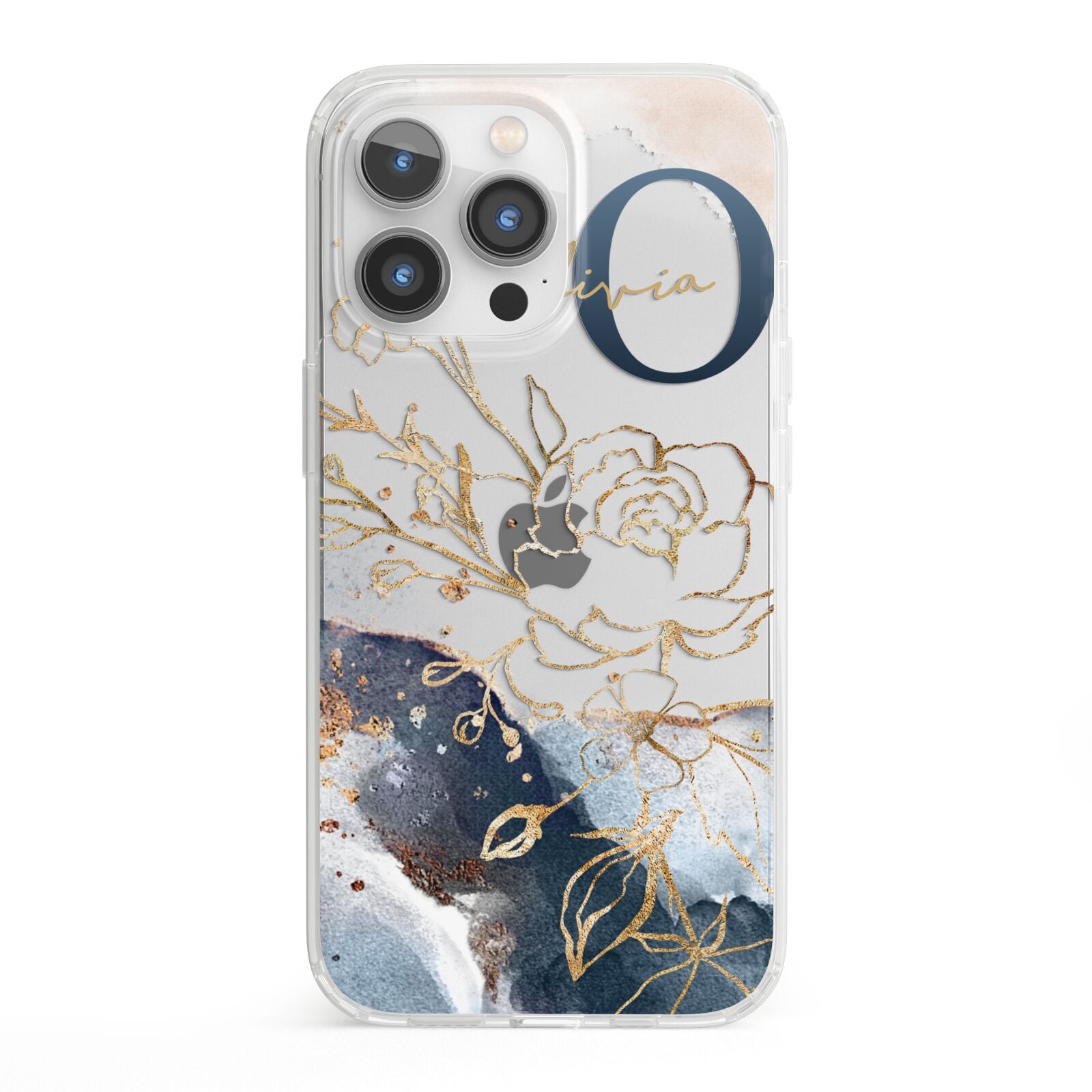 Watercolour Monogram iPhone 13 Pro Clear Bumper Case