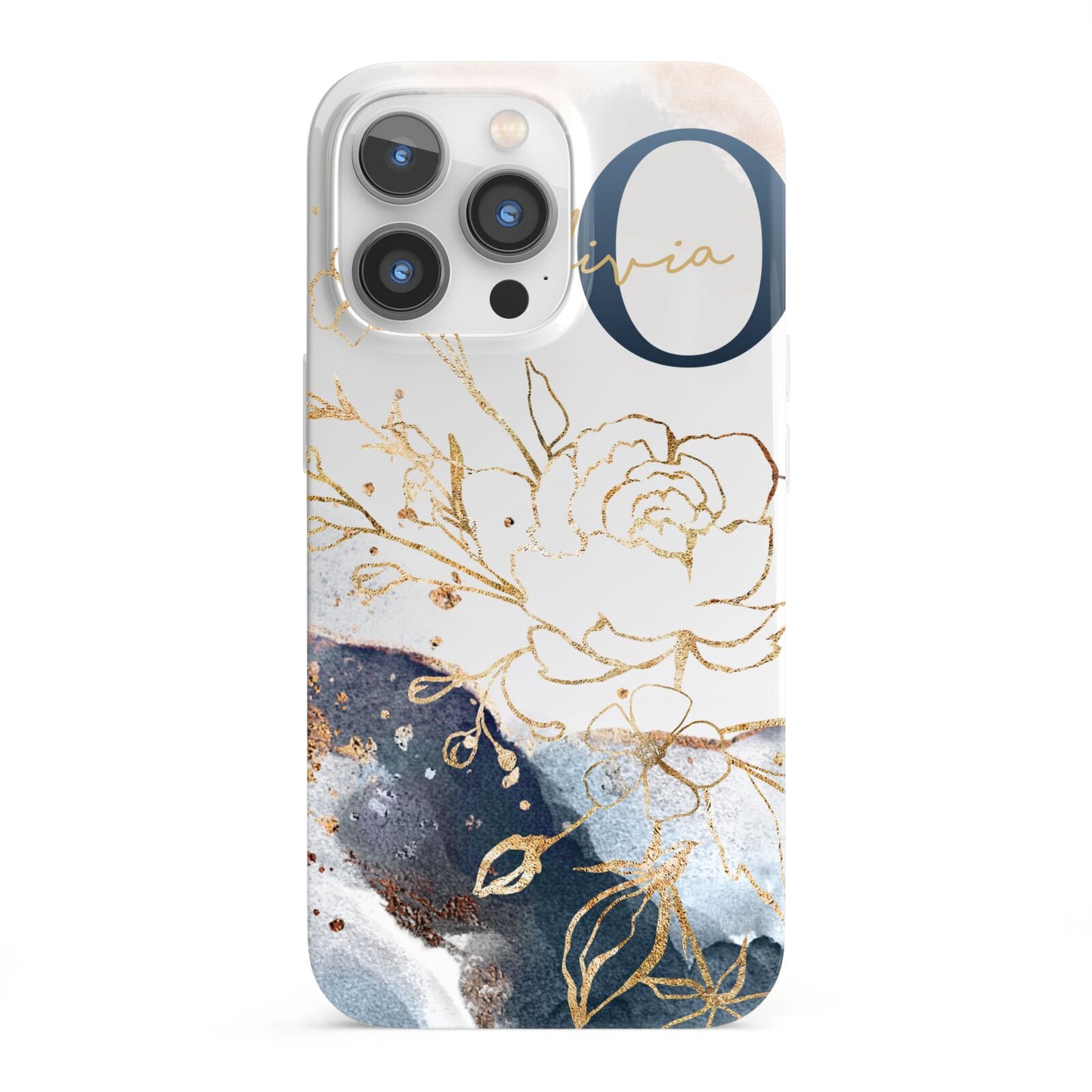 Watercolour Monogram iPhone 13 Pro Full Wrap 3D Snap Case