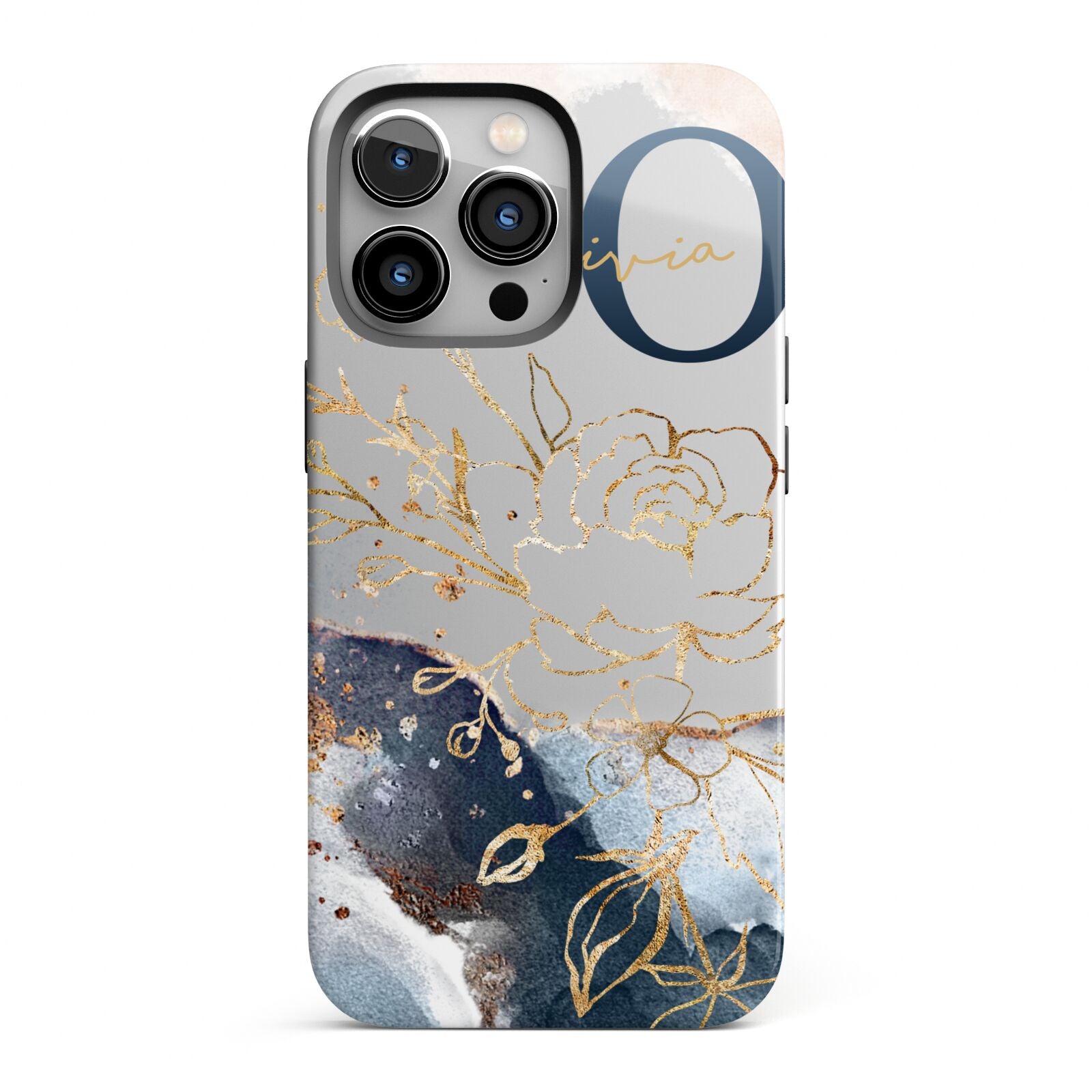 Watercolour Monogram iPhone 13 Pro Full Wrap 3D Tough Case