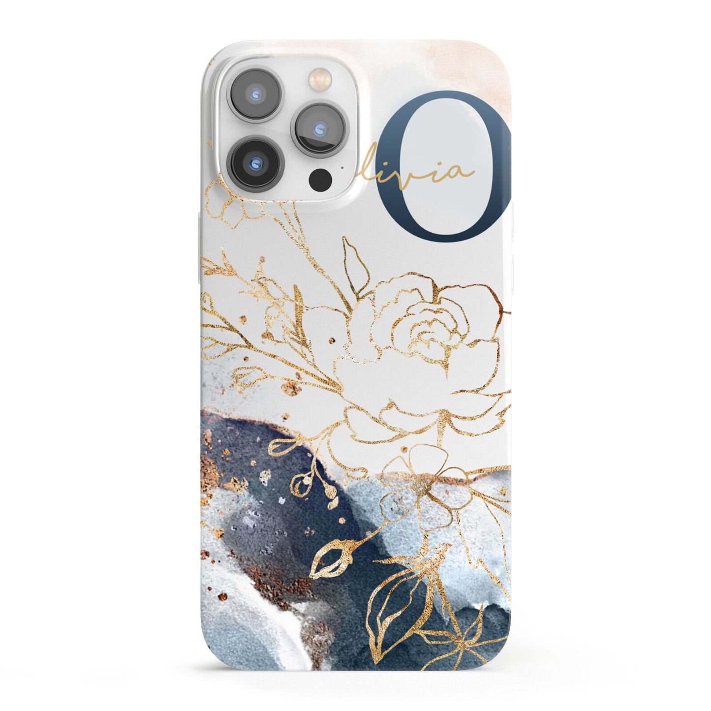 Watercolour Monogram iPhone 13 Pro Max Full Wrap 3D Snap Case