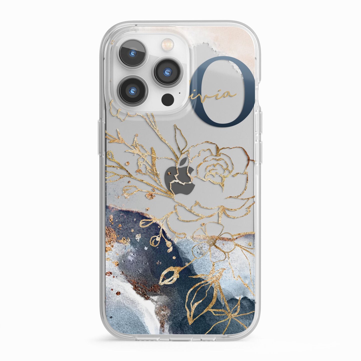 Watercolour Monogram iPhone 13 Pro TPU Impact Case with White Edges