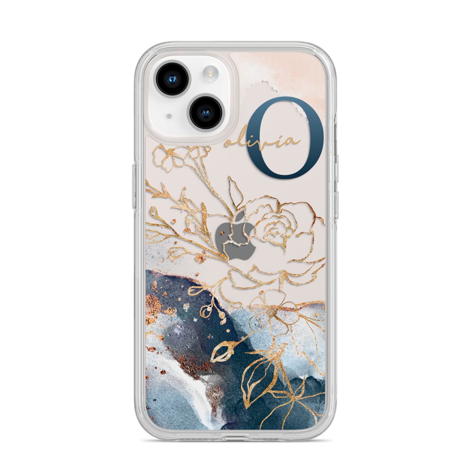 Watercolour Monogram iPhone 14 Clear Tough Case Starlight