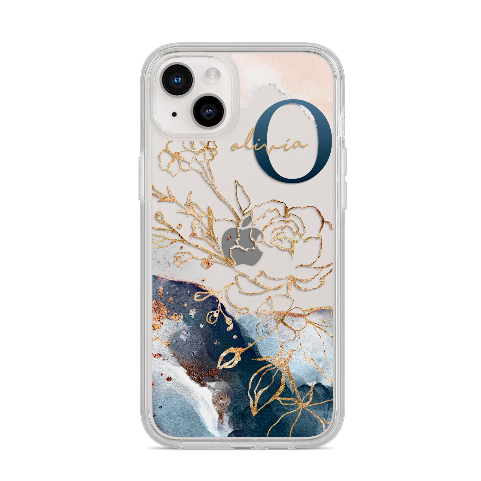 Watercolour Monogram iPhone 14 Plus Clear Tough Case Starlight