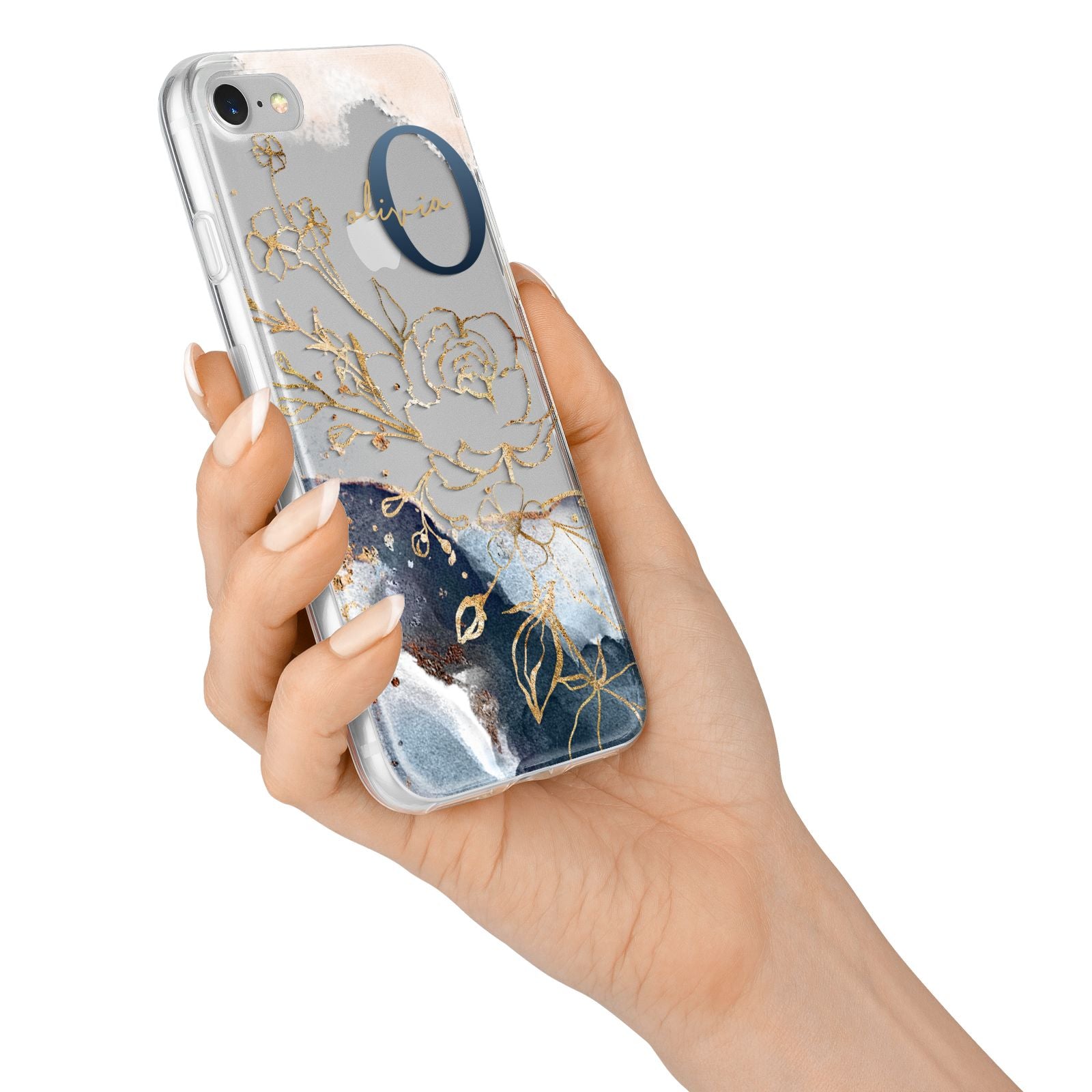 Watercolour Monogram iPhone 7 Bumper Case on Silver iPhone Alternative Image