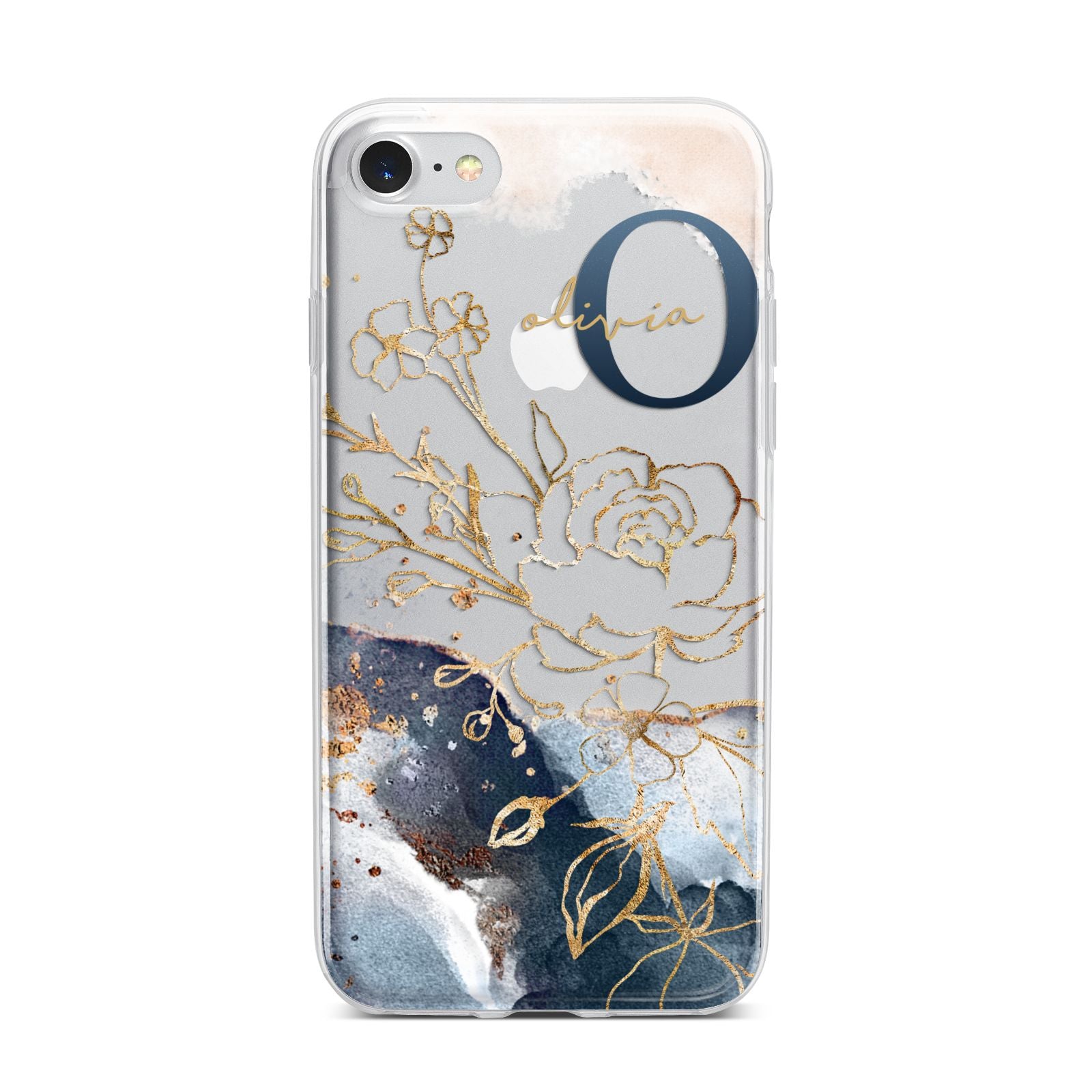 Watercolour Monogram iPhone 7 Bumper Case on Silver iPhone