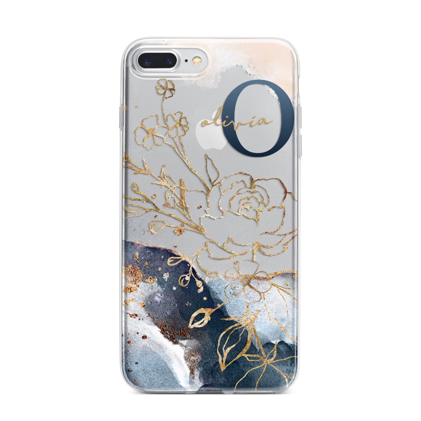 Watercolour Monogram iPhone 7 Plus Bumper Case on Silver iPhone