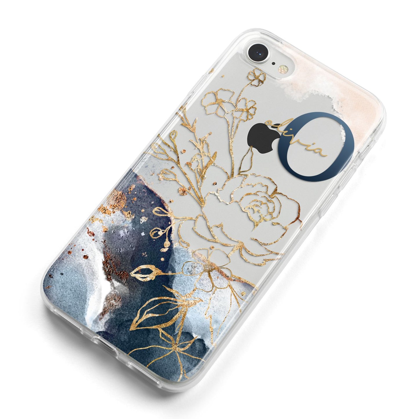 Watercolour Monogram iPhone 8 Bumper Case on Silver iPhone Alternative Image