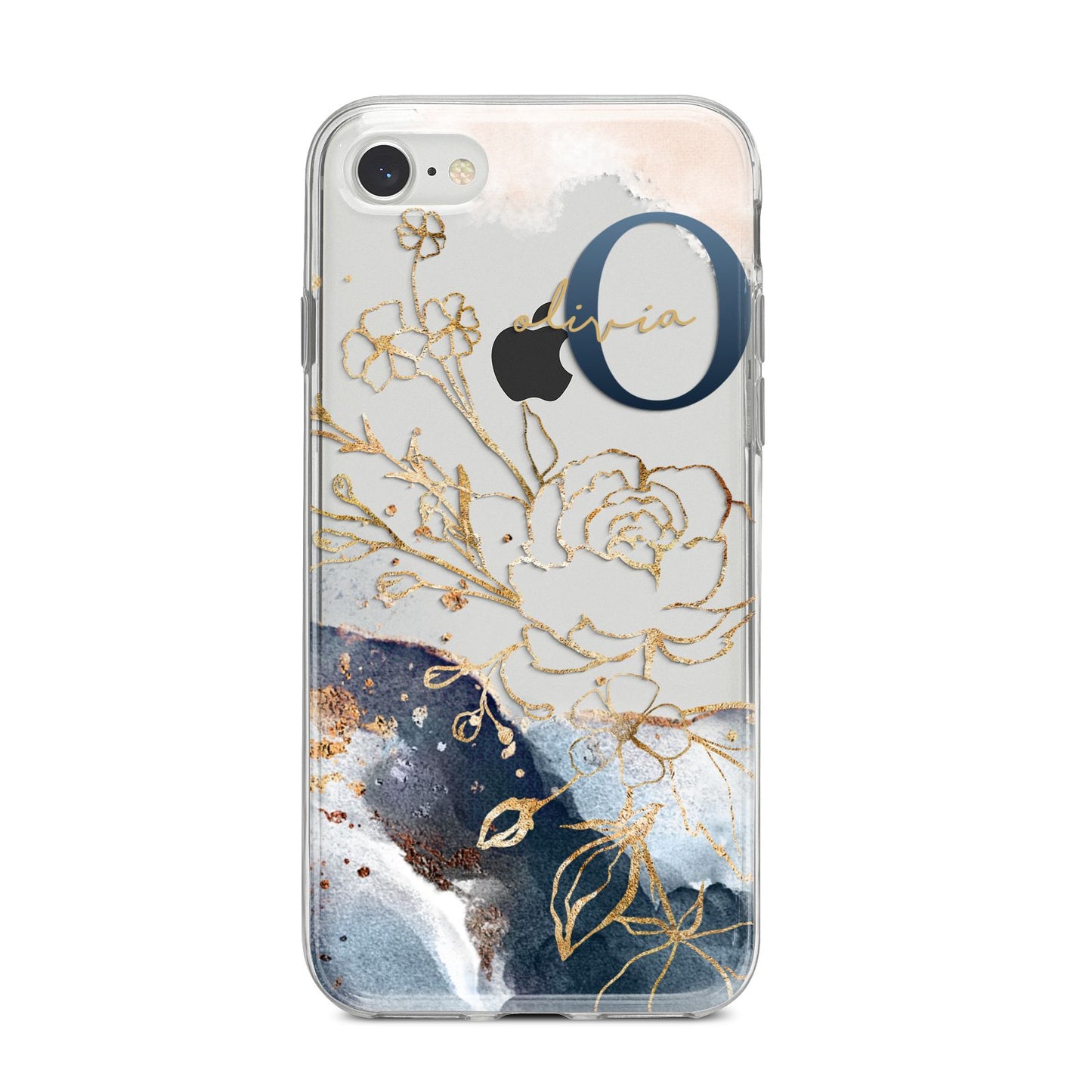 Watercolour Monogram iPhone 8 Bumper Case on Silver iPhone