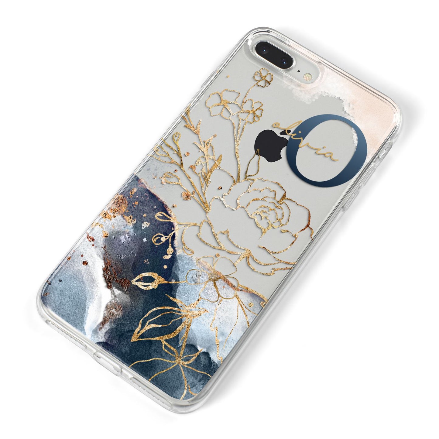 Watercolour Monogram iPhone 8 Plus Bumper Case on Silver iPhone Alternative Image