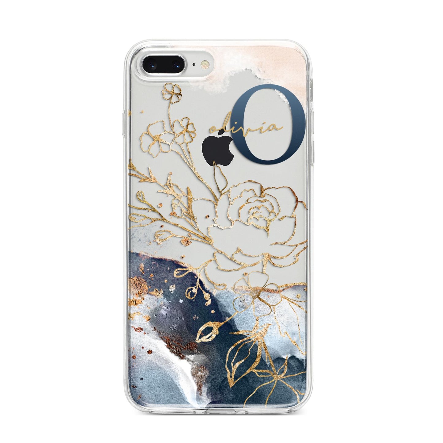 Watercolour Monogram iPhone 8 Plus Bumper Case on Silver iPhone