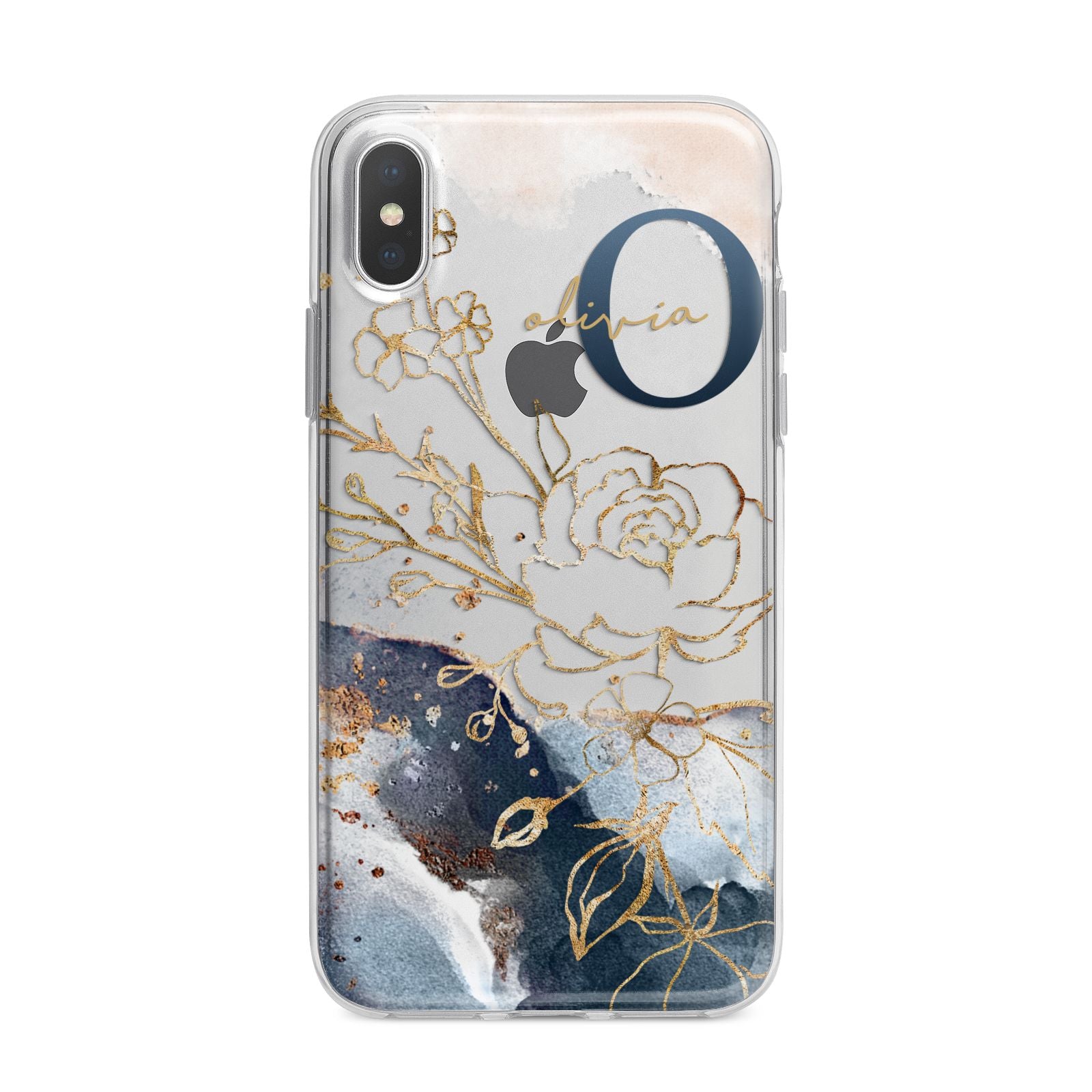 Watercolour Monogram iPhone X Bumper Case on Silver iPhone Alternative Image 1