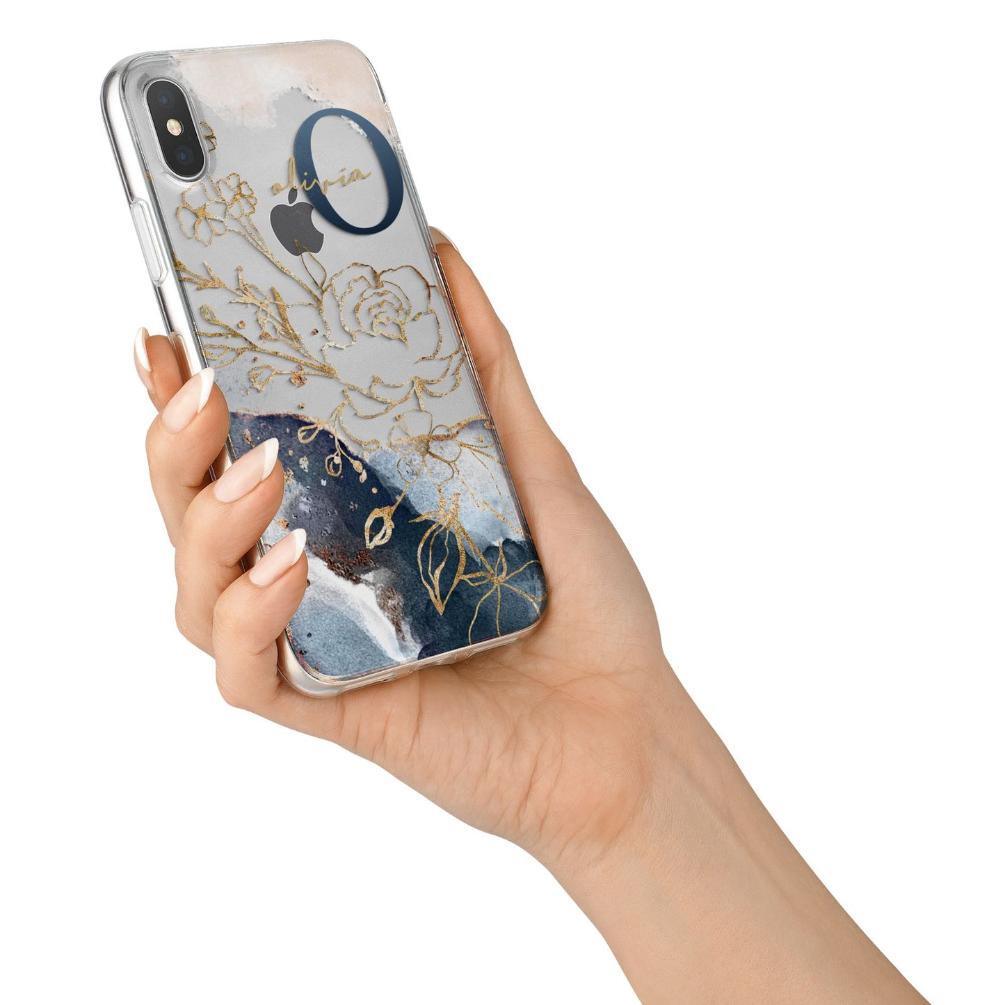 Watercolour Monogram iPhone X Bumper Case on Silver iPhone Alternative Image 2