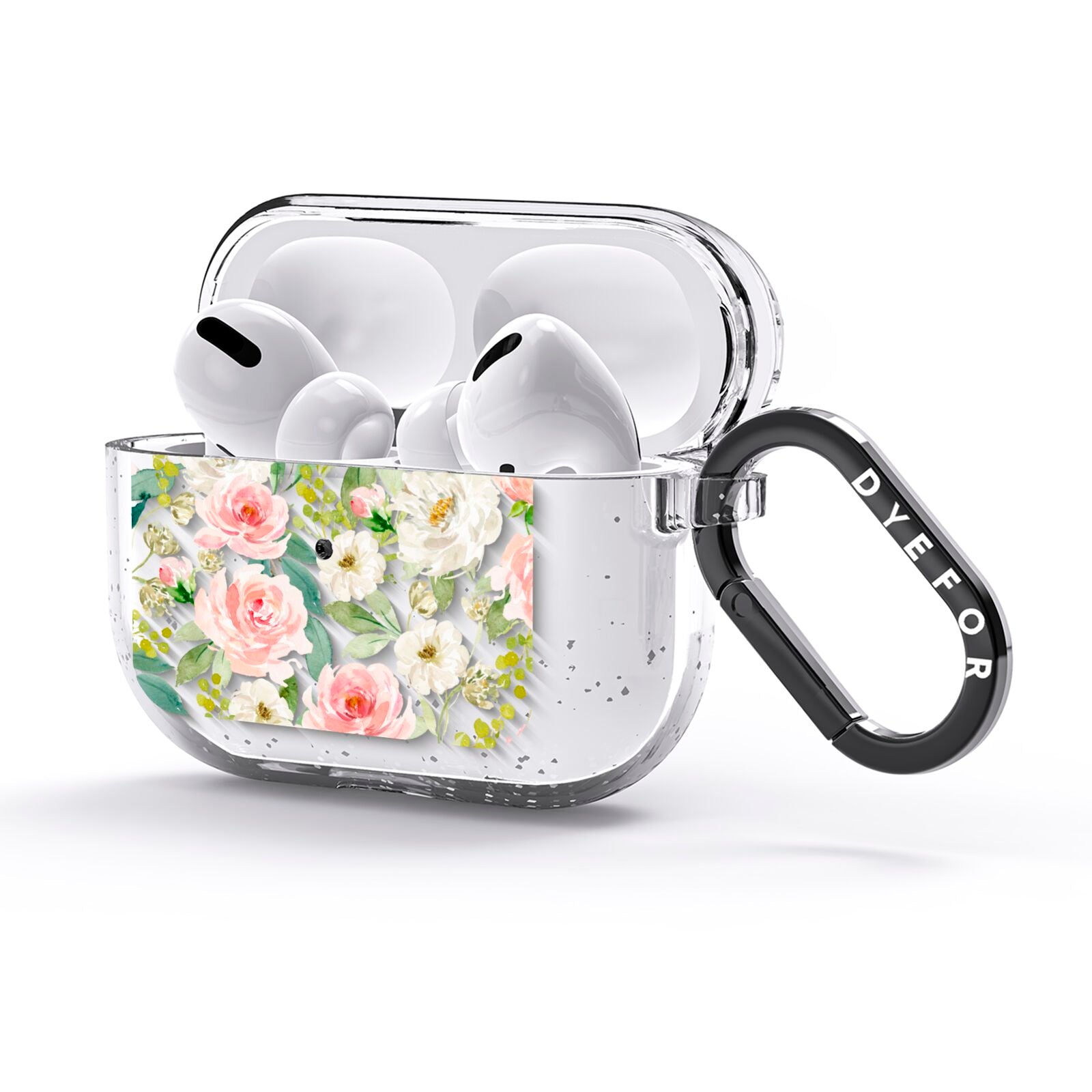 Watercolour Peonies Roses and Foliage AirPods Glitter Case 3rd Gen Side Image