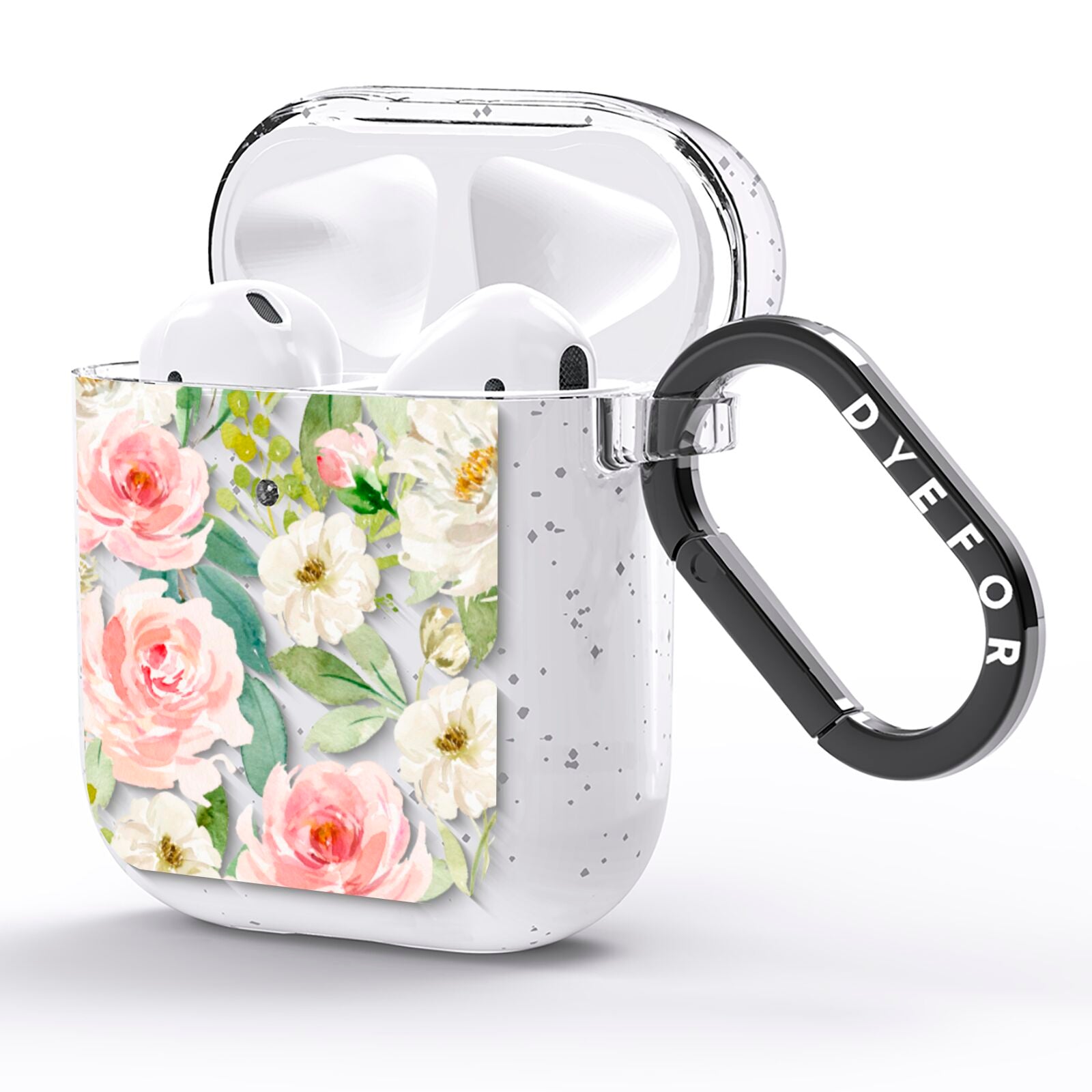 Watercolour Peonies Roses and Foliage AirPods Glitter Case Side Image