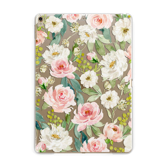 Watercolour Peonies Roses and Foliage Apple iPad Gold Case