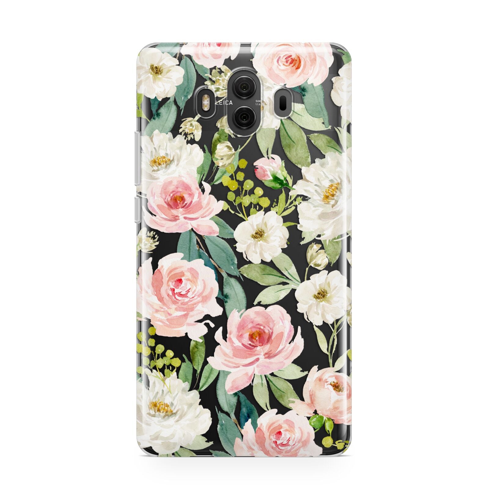 Watercolour Peonies Roses and Foliage Huawei Mate 10 Protective Phone Case