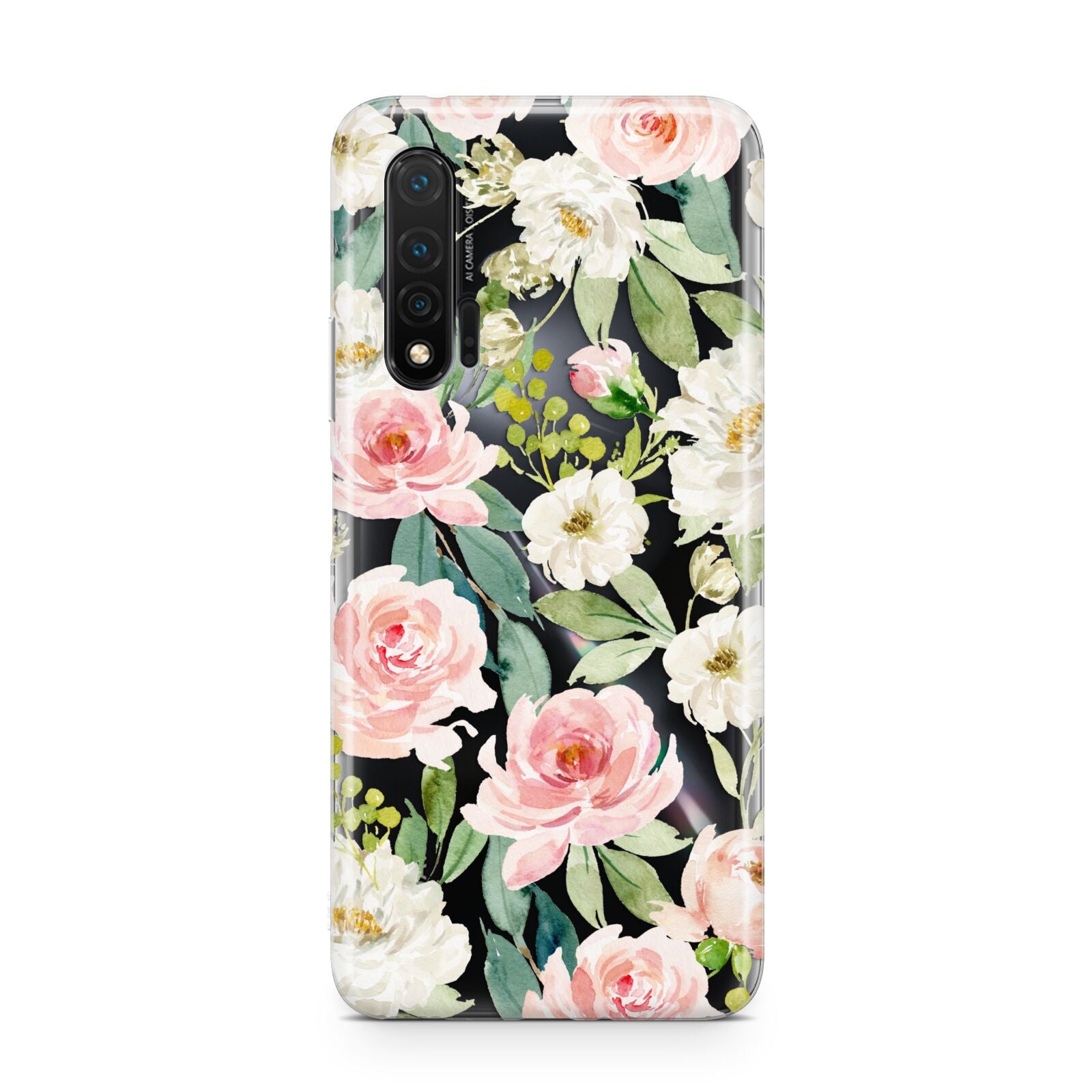 Watercolour Peonies Roses and Foliage Huawei Nova 6 Phone Case