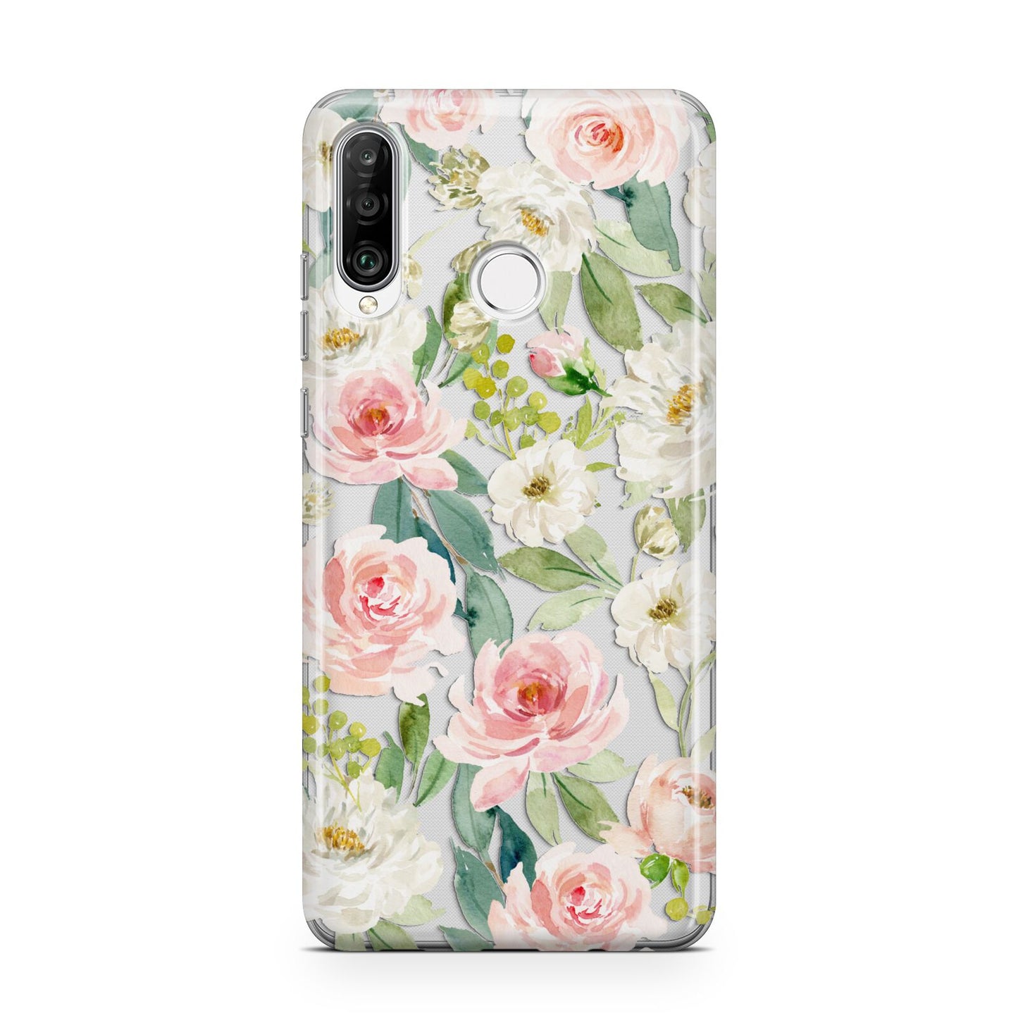 Watercolour Peonies Roses and Foliage Huawei P30 Lite Phone Case