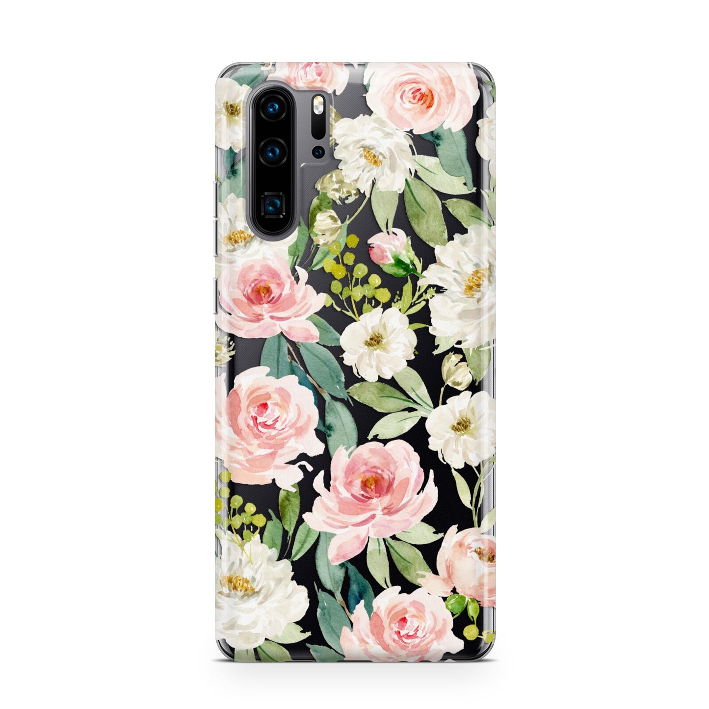 Watercolour Peonies Roses and Foliage Huawei P30 Pro Phone Case