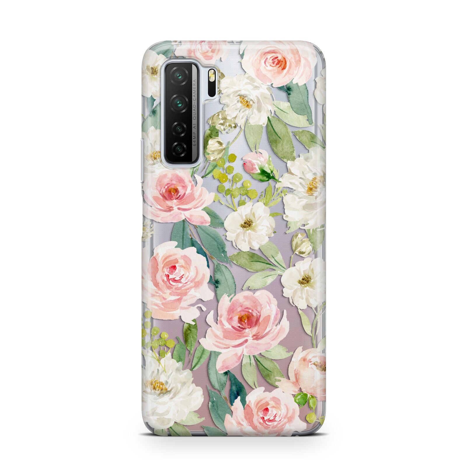 Watercolour Peonies Roses and Foliage Huawei P40 Lite 5G Phone Case