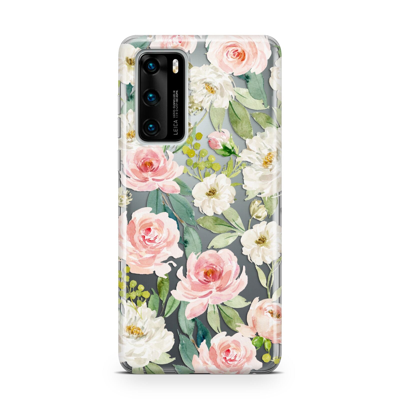 Watercolour Peonies Roses and Foliage Huawei P40 Phone Case