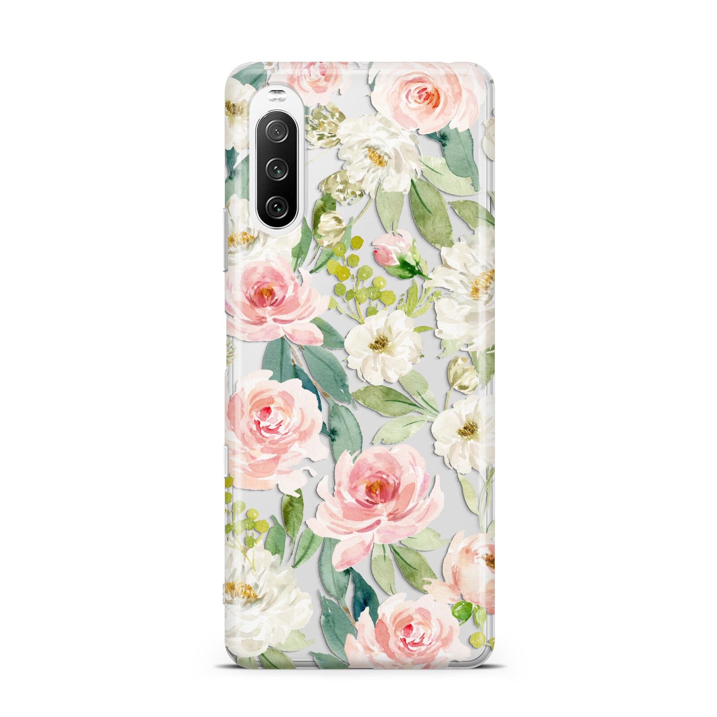 Watercolour Peonies Roses and Foliage Sony Xperia 10 III Case