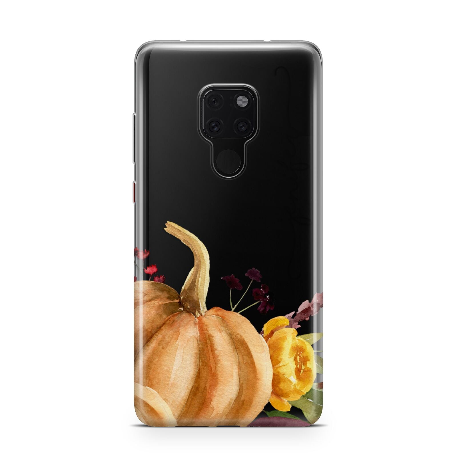 Watercolour Pumpkins with Black Vertical Text Huawei Mate 20 Phone Case