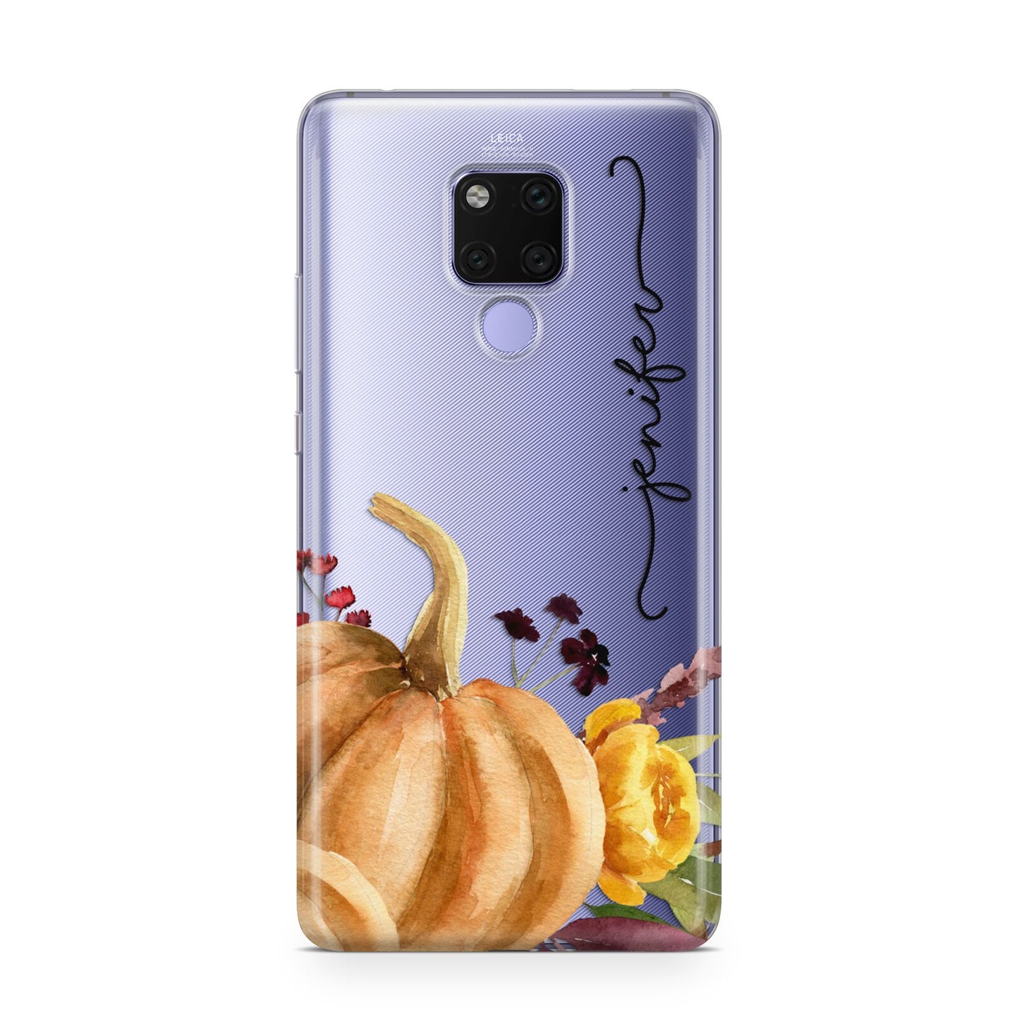 Watercolour Pumpkins with Black Vertical Text Huawei Mate 20X Phone Case