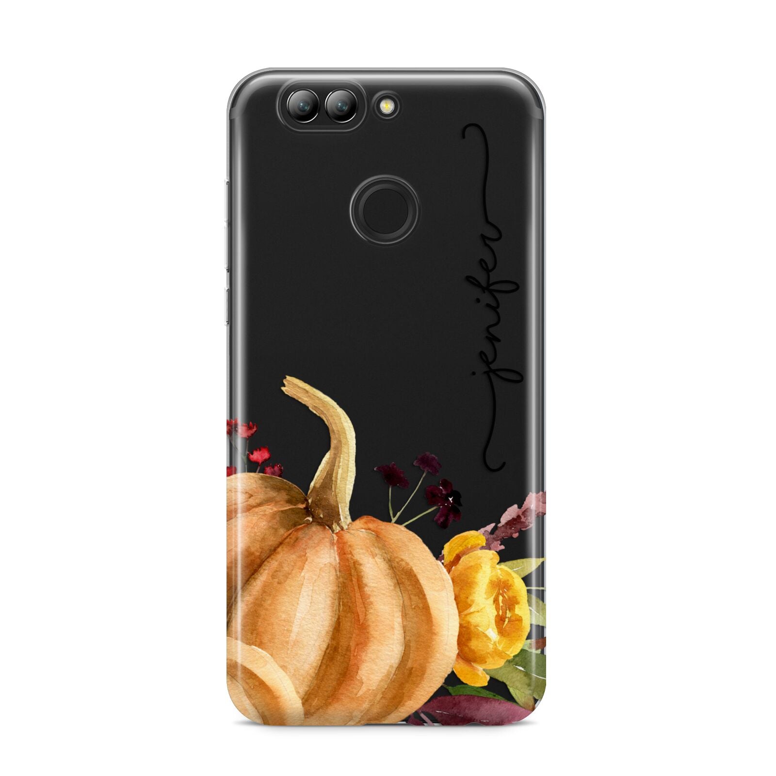 Watercolour Pumpkins with Black Vertical Text Huawei Nova 2s Phone Case