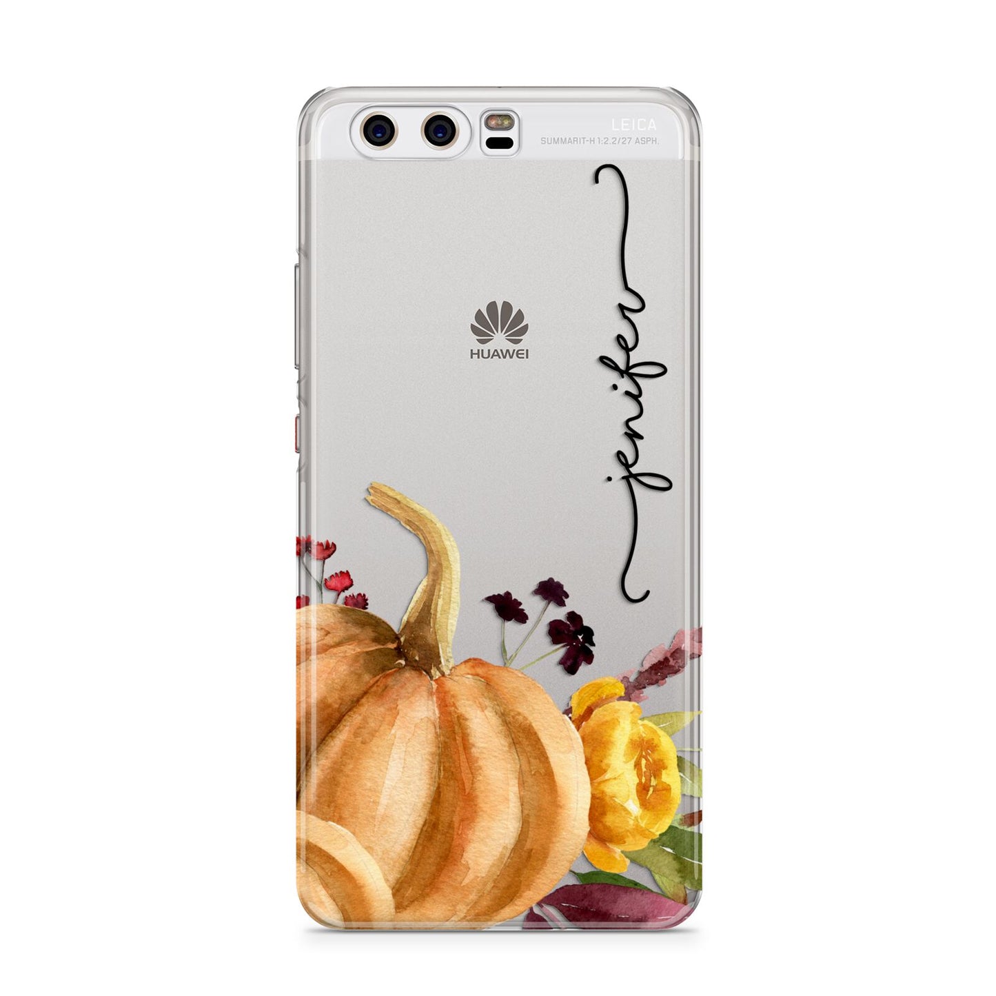 Watercolour Pumpkins with Black Vertical Text Huawei P10 Phone Case