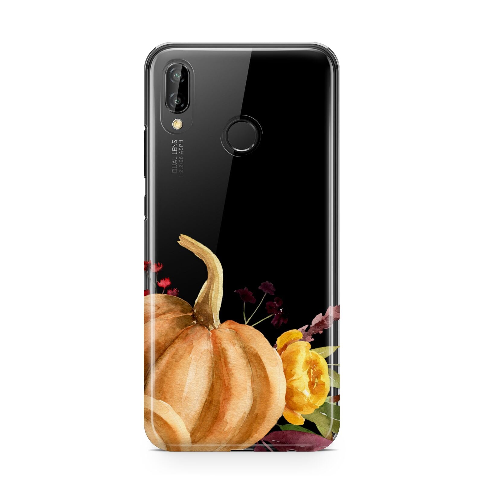 Watercolour Pumpkins with Black Vertical Text Huawei P20 Lite Phone Case