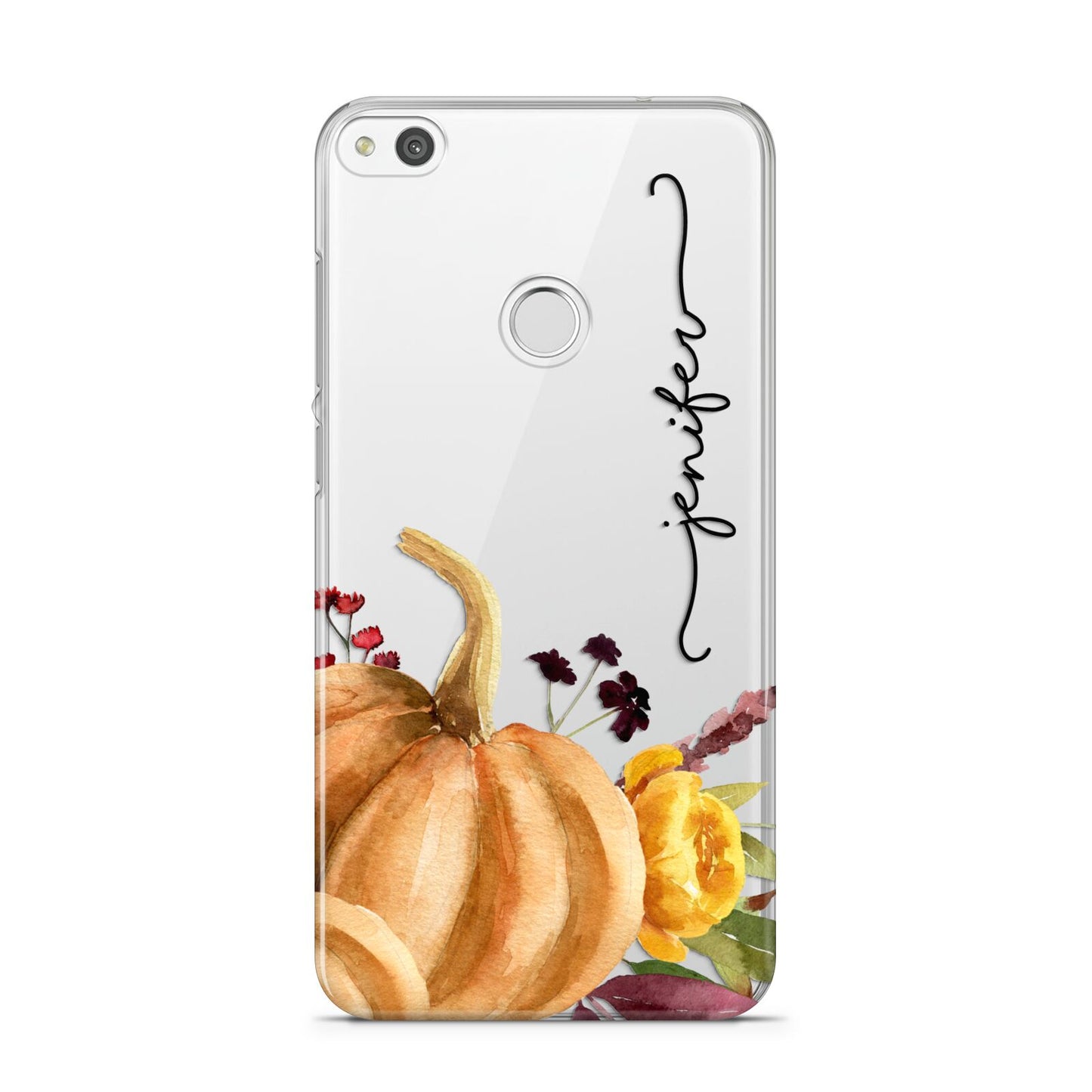 Watercolour Pumpkins with Black Vertical Text Huawei P8 Lite Case